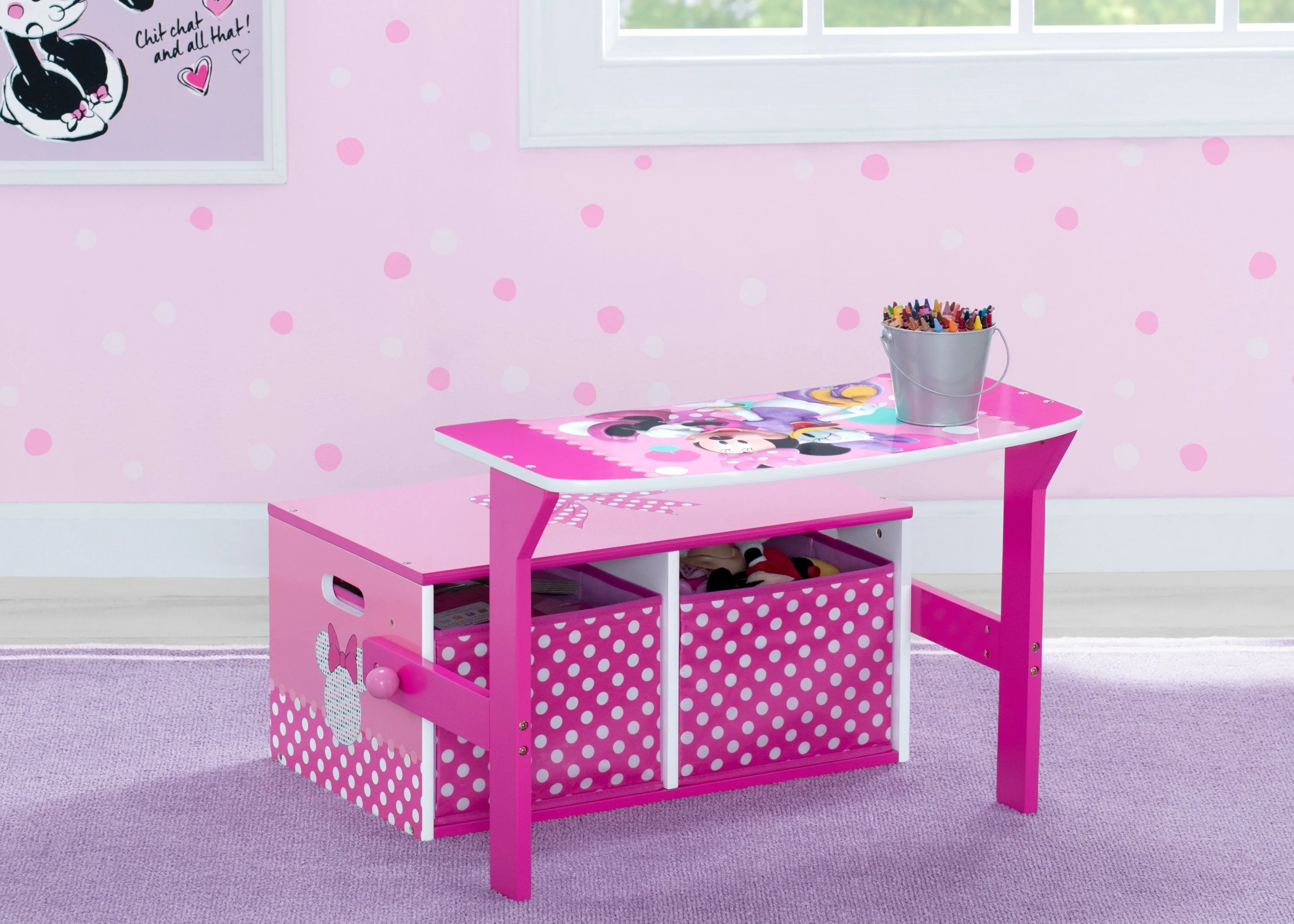 Minnie Mouse Activity Bench Babykids_Delta Children_Toy Storage & Bookshelves