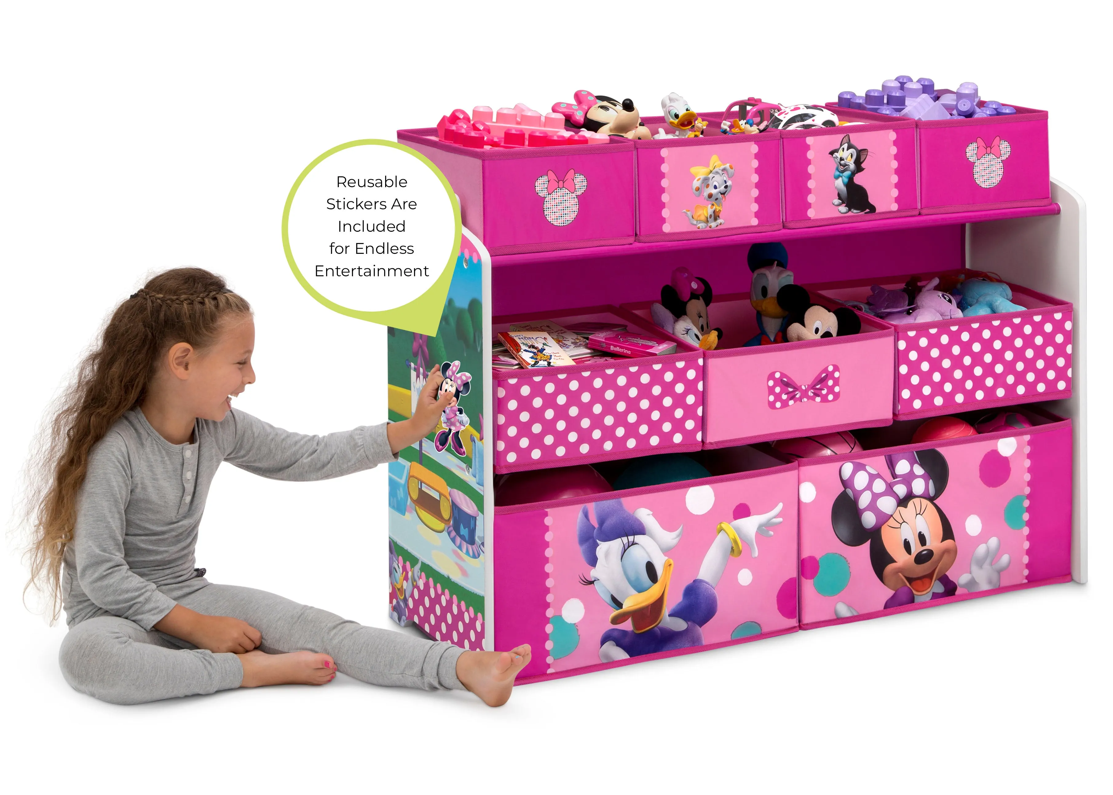 Minnie Mouse Deluxe 9 Bin Design and Store Toy Organizer Babykids_Delta Children_Toy Storage & Bookshelves