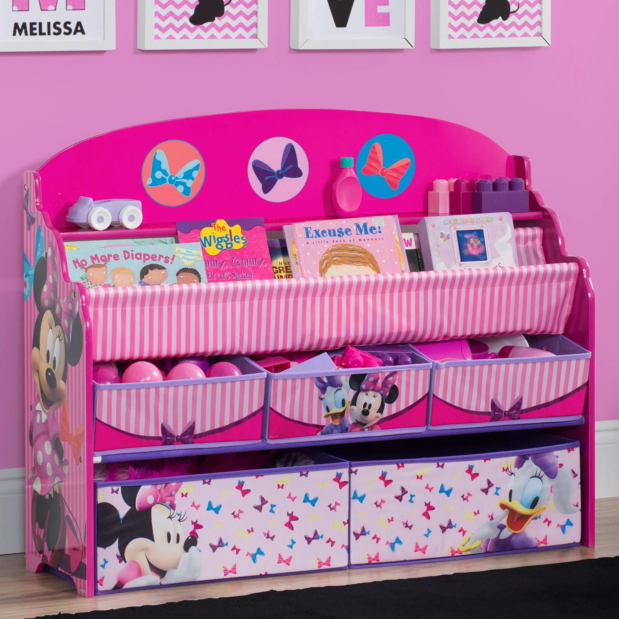 Minnie Mouse Deluxe Book & Toy Organizer Babykids_Delta Children_Toy Storage & Bookshelves