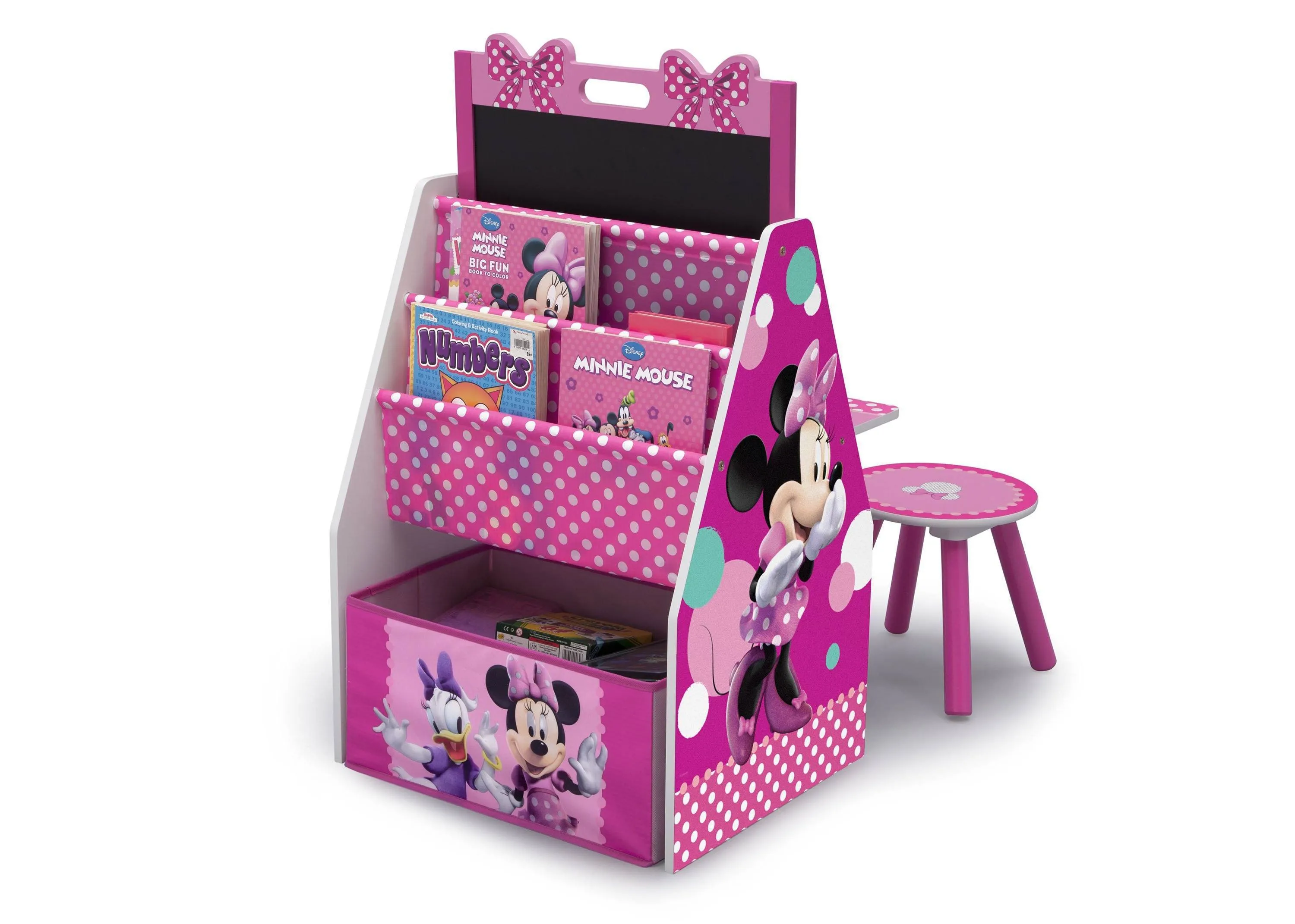 Minnie Mouse Deluxe Kids Art Table - Easel, Desk, Stool, Toy Organizer Babykids_Delta Children_Toy Storage & Bookshelves