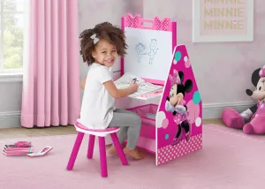 Minnie Mouse Deluxe Kids Art Table - Easel, Desk, Stool, Toy Organizer Babykids_Delta Children_Toy Storage & Bookshelves