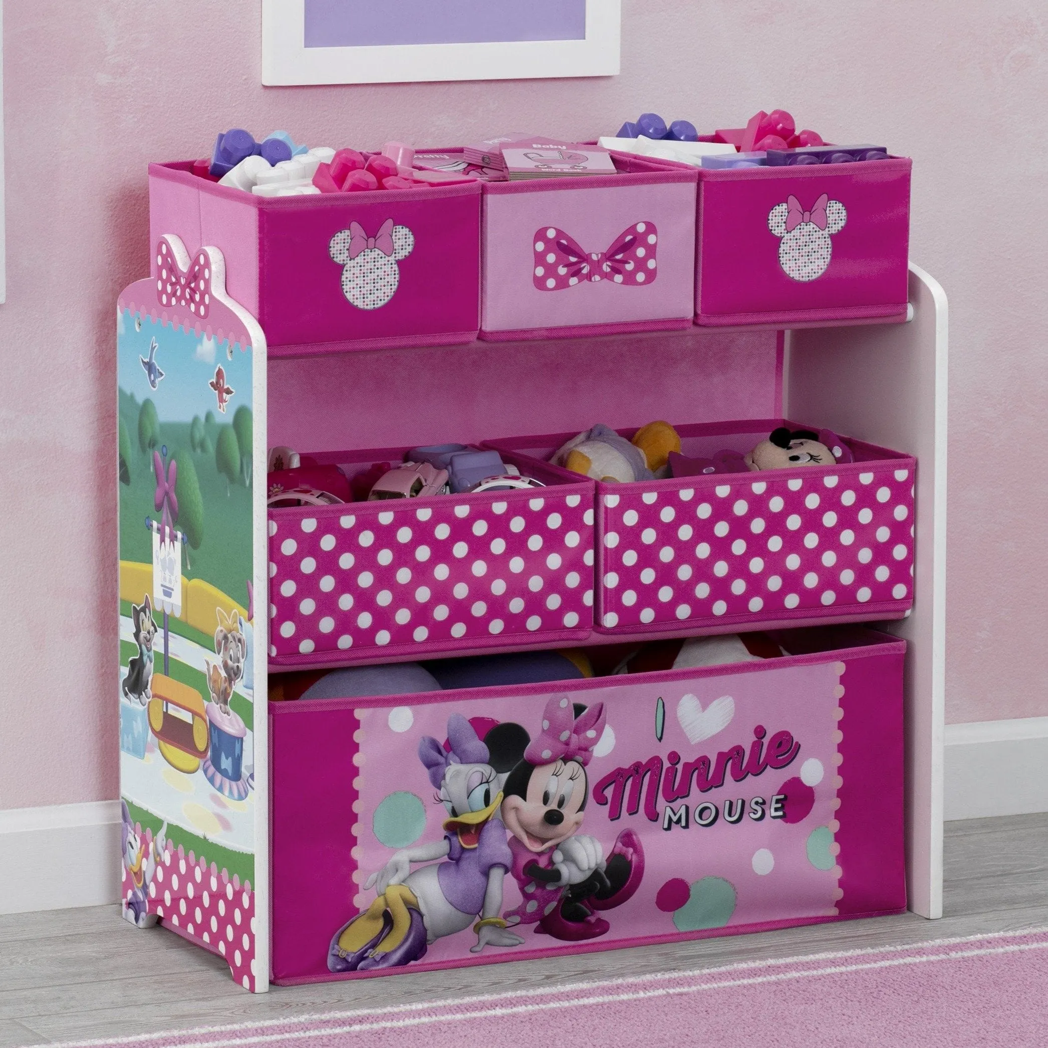 Minnie Mouse Design and Store 6 Bin Toy Organizer Babykids_Delta Children_Toy Storage & Bookshelves