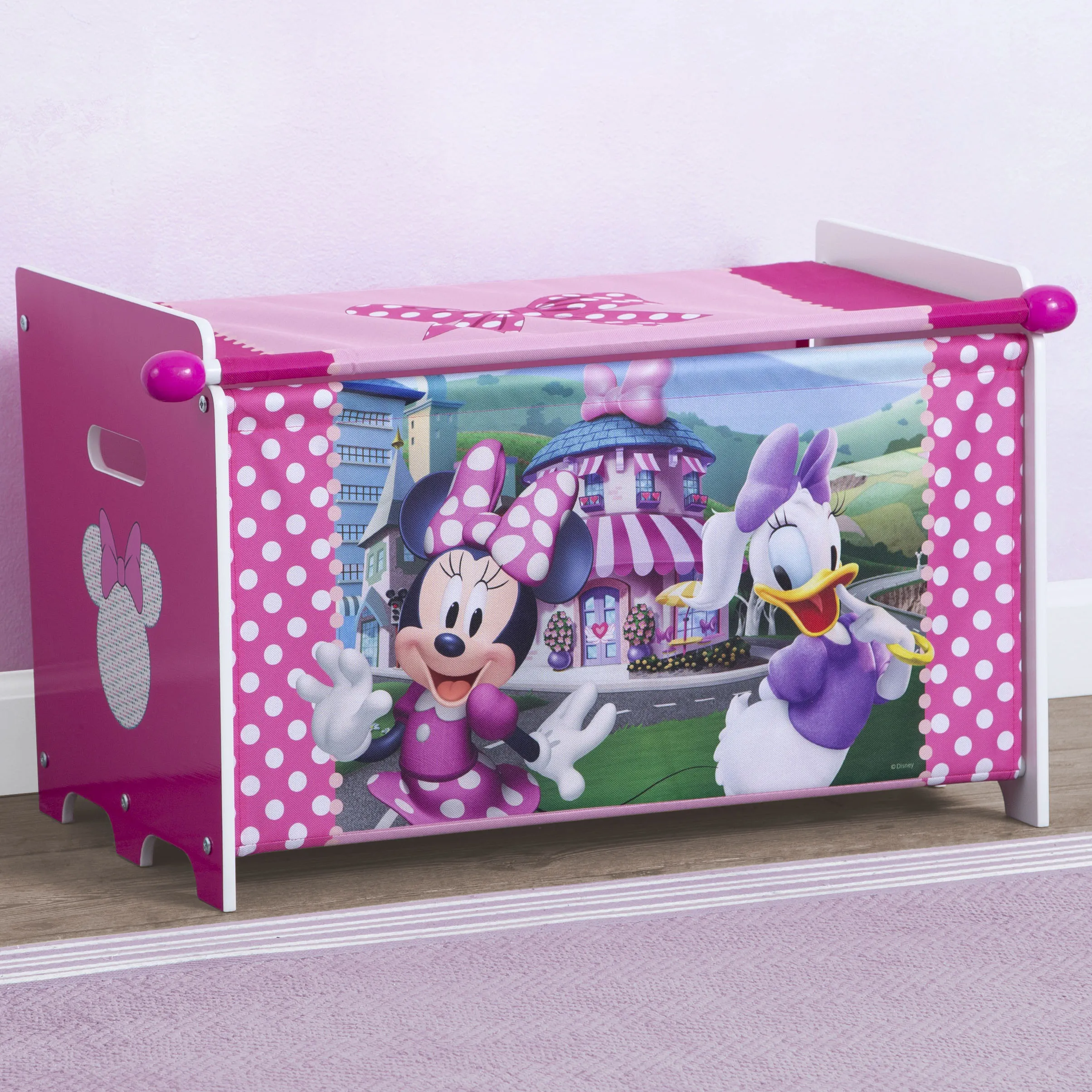 Minnie Mouse Toy Box with Retractable Fabric Top Babykids_Delta Children_Toy Storage & Bookshelves
