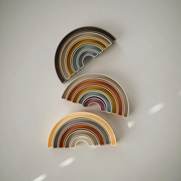 Mushie Rainbow Stacker Toy Sol