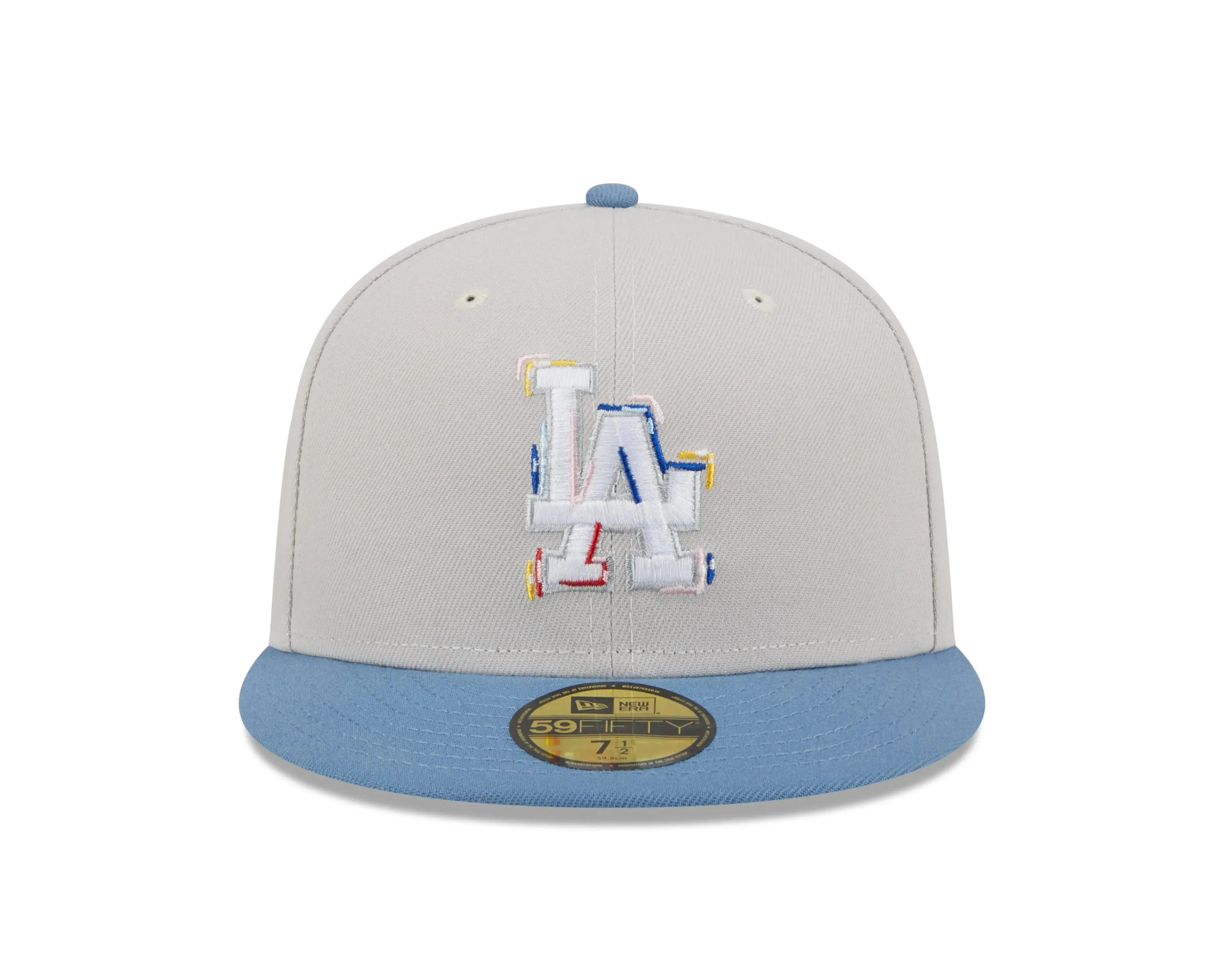 New Era Caps NEW ERA 59FIFTY MLB LOS ANGELES DODGERS COLOR BRUSH 60TH ANNIVERSARY TWO TONE / GREY UV FITTED CAP