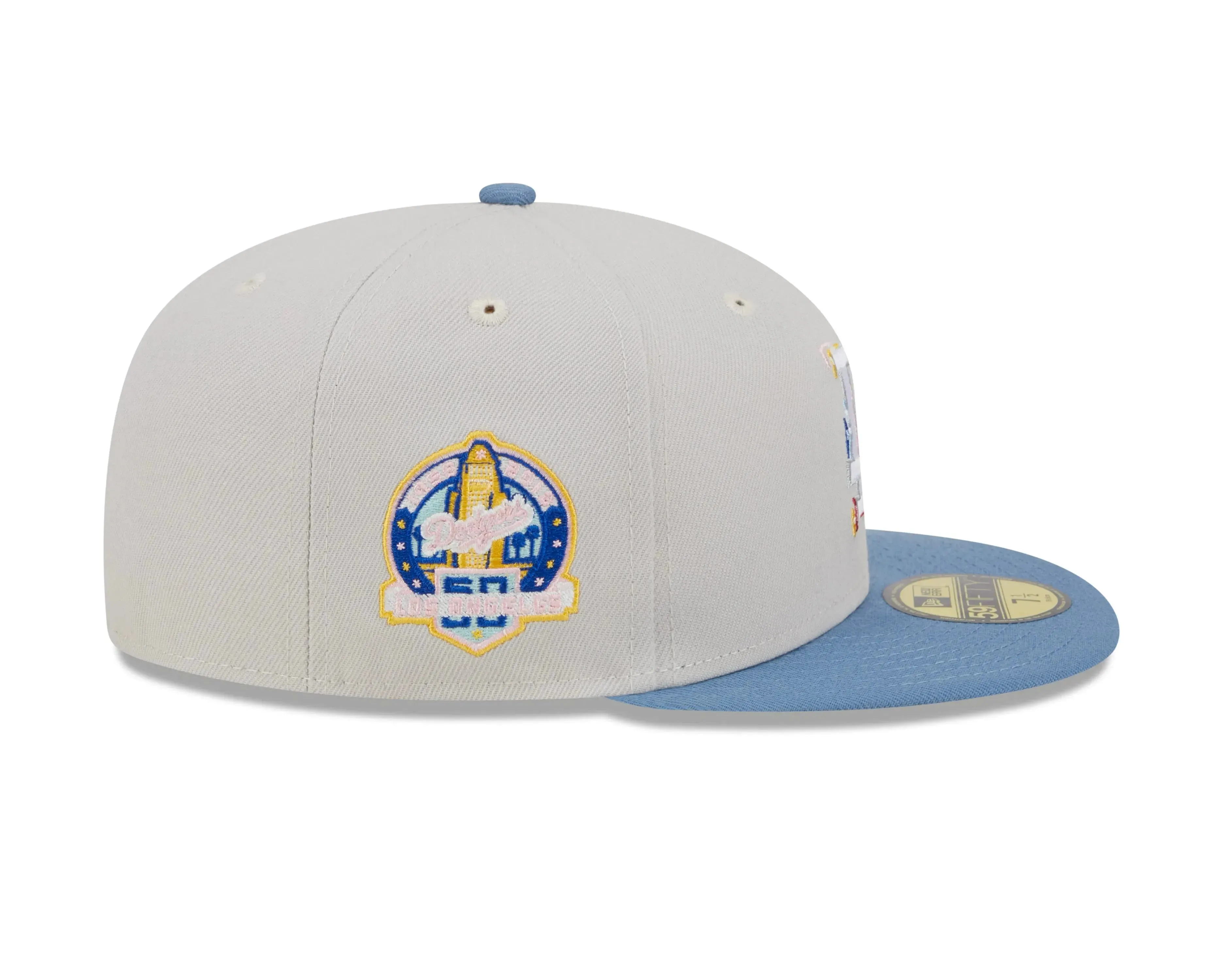 New Era Caps NEW ERA 59FIFTY MLB LOS ANGELES DODGERS COLOR BRUSH 60TH ANNIVERSARY TWO TONE / GREY UV FITTED CAP