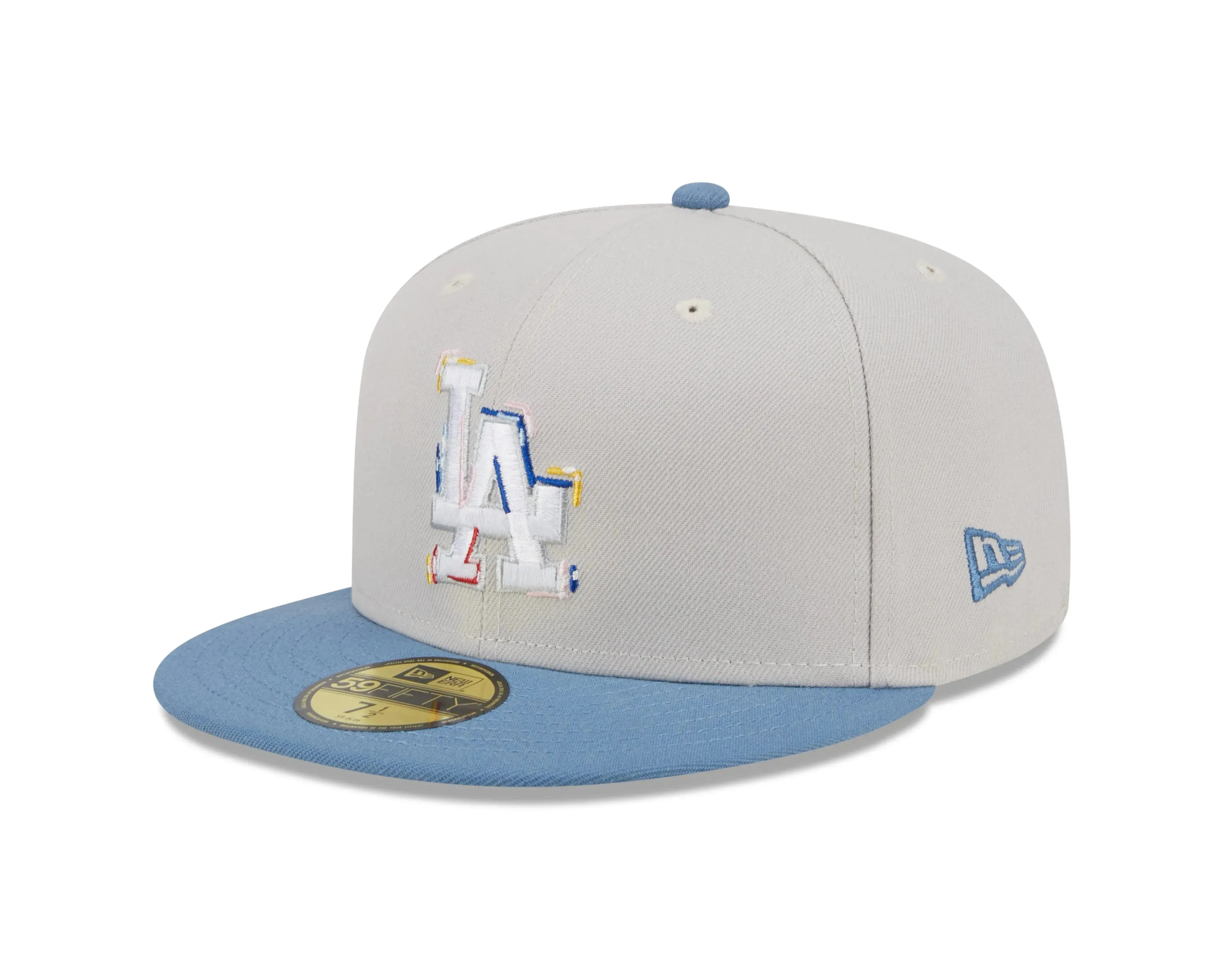 New Era Caps NEW ERA 59FIFTY MLB LOS ANGELES DODGERS COLOR BRUSH 60TH ANNIVERSARY TWO TONE / GREY UV FITTED CAP