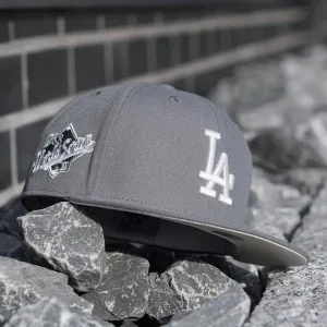New Era Caps NEW ERA 59FIFTY MLB LOS ANGELES DODGERS WORLD SERIES 1988 GREY / CHROME WHITE UV FITTED CAP