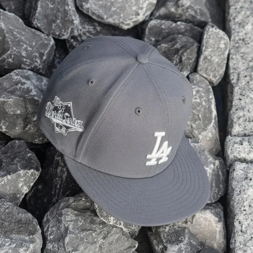 New Era Caps NEW ERA 59FIFTY MLB LOS ANGELES DODGERS WORLD SERIES 1988 GREY / CHROME WHITE UV FITTED CAP