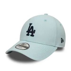 New Era Curved Caps LA Dodgers Youth MLB Linen Pastel Blue 9FORTY Adjustable Cap