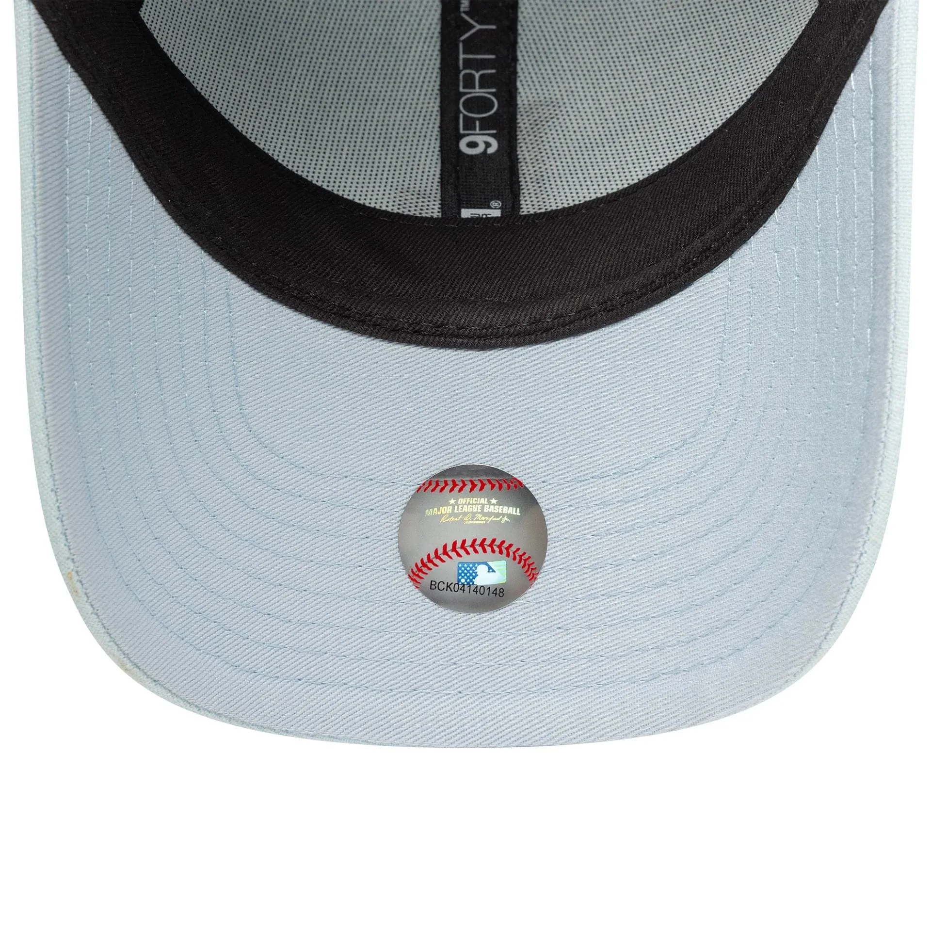 New Era Curved Caps LA Dodgers Youth MLB Linen Pastel Blue 9FORTY Adjustable Cap