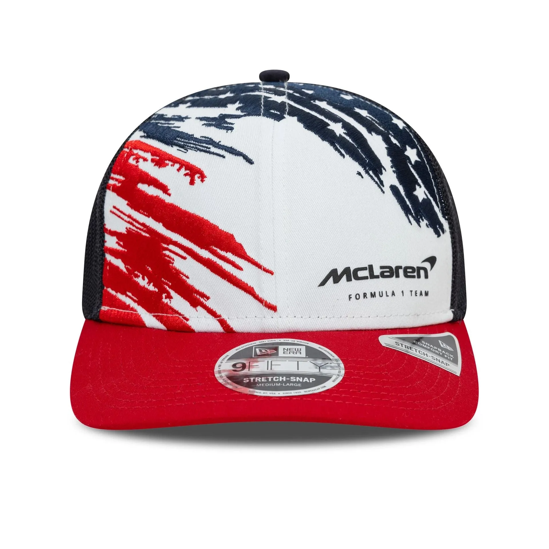 New Era Curved Caps McLaren Racing Austin Race Special Team White 9FIFTY Stretch Snap Cap