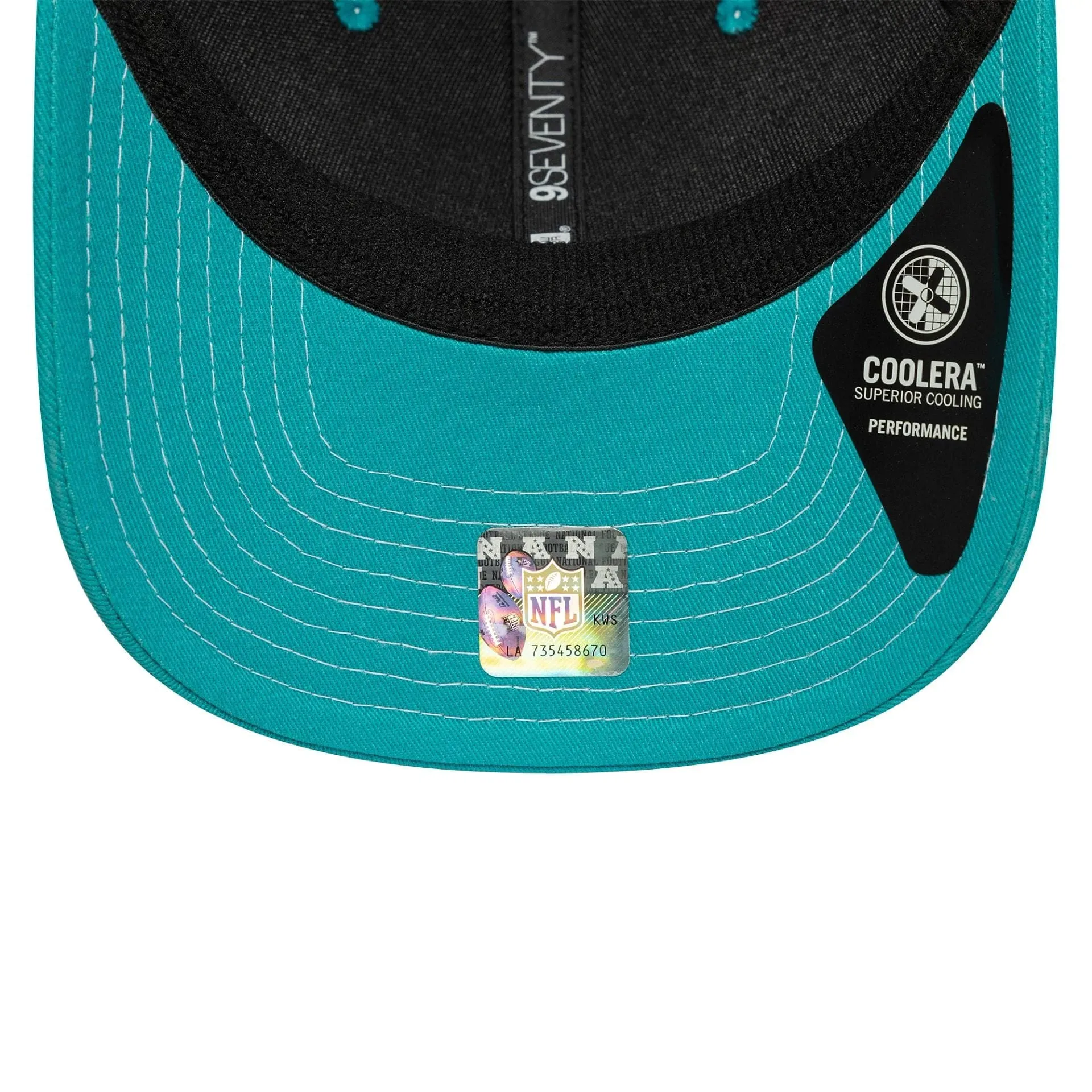 New Era Curved Caps Miami Dolphins NFL Turquoise 9SEVENTY Stretch Snap Adjustable Cap