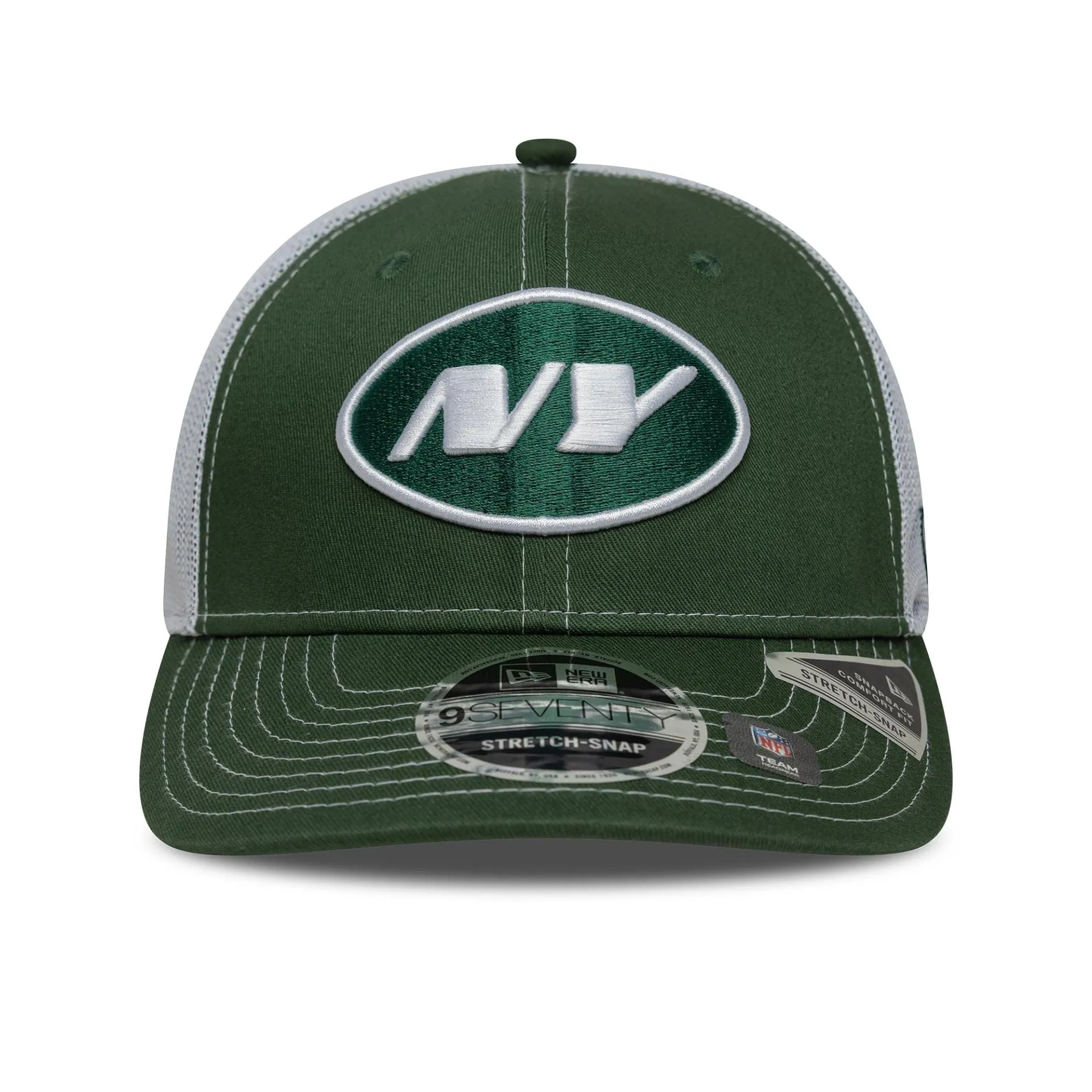 New Era Curved Caps New York Jets NFL Dark Green 9SEVENTY Stretch Snap Adjustable Cap