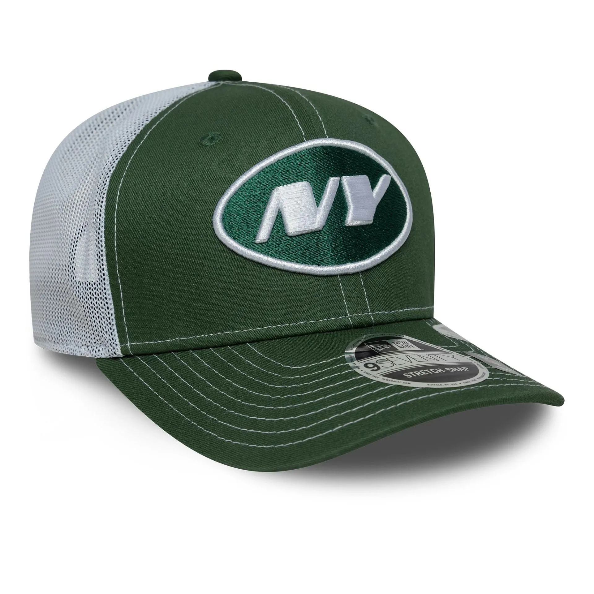 New Era Curved Caps New York Jets NFL Dark Green 9SEVENTY Stretch Snap Adjustable Cap