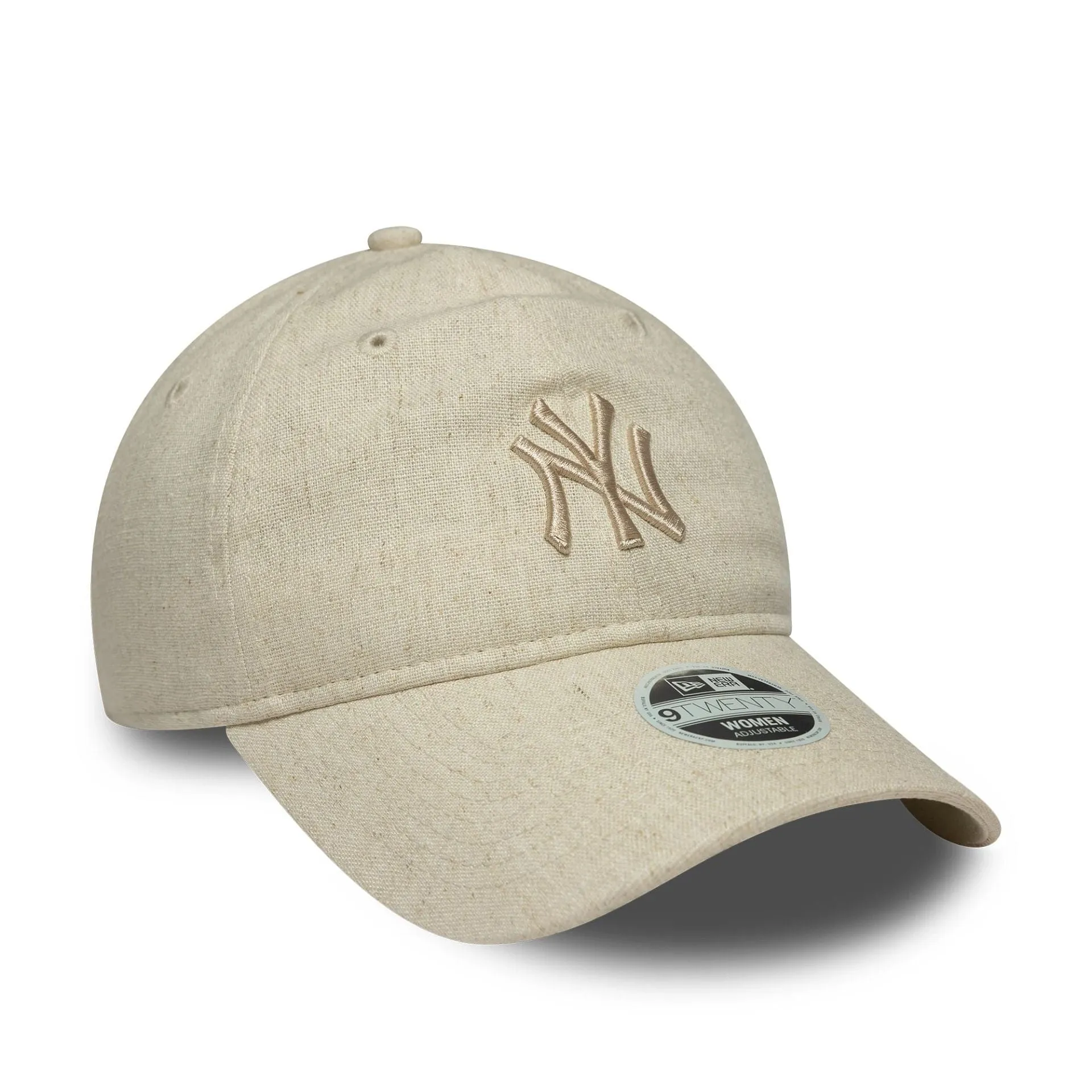 New Era Curved Caps New York Yankees Womens MLB Linen Cream 9TWENTY Adjustable Cap