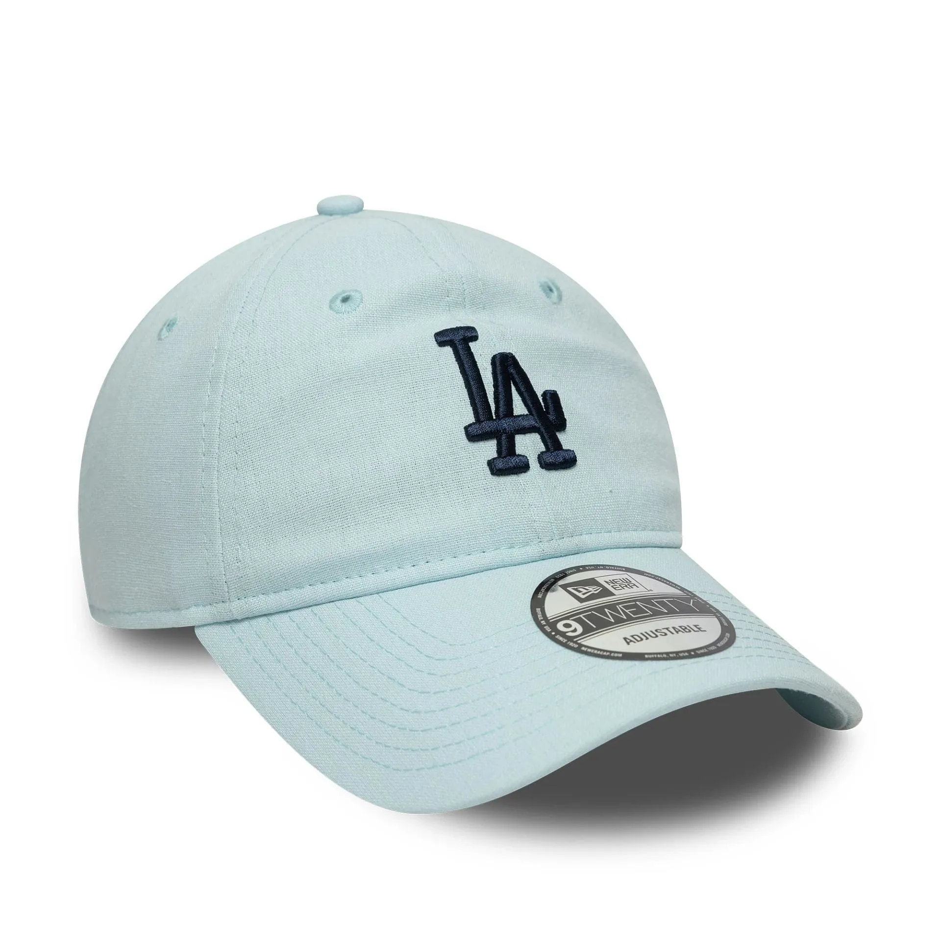 New Era Strapback Caps LA Dodgers MLB Linen Pastel Blue 9TWENTY Adjustable Cap