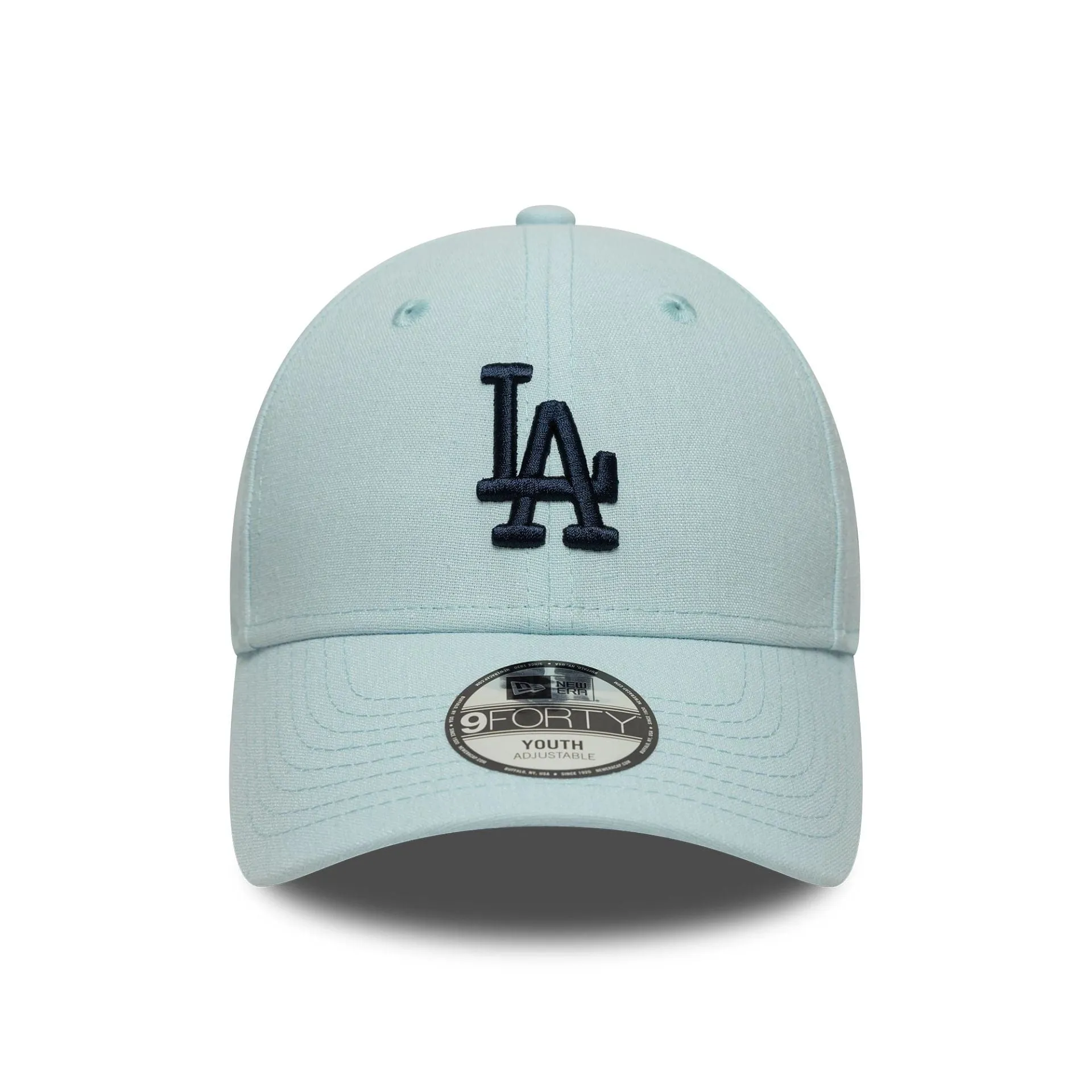 New Era Strapback Caps LA Dodgers Youth MLB Linen Pastel Blue 9FORTY Adjustable Cap