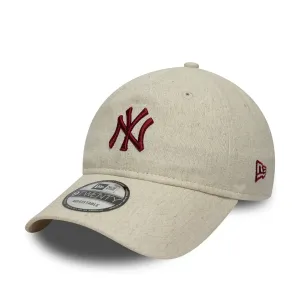New Era Strapback Caps New York Yankees MLB Linen Cream 9TWENTY Adjustable Cap