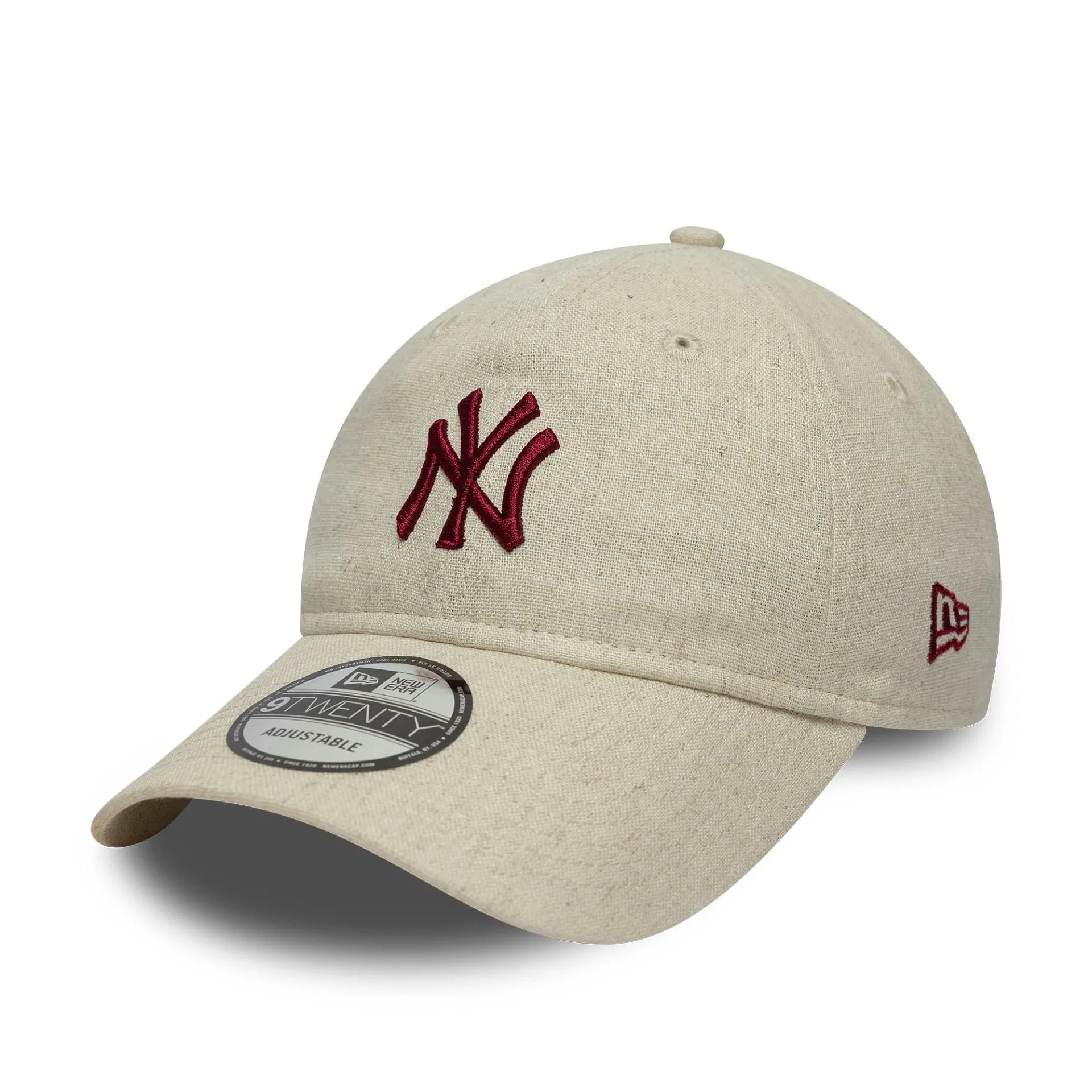 New Era Strapback Caps New York Yankees MLB Linen Cream 9TWENTY Adjustable Cap