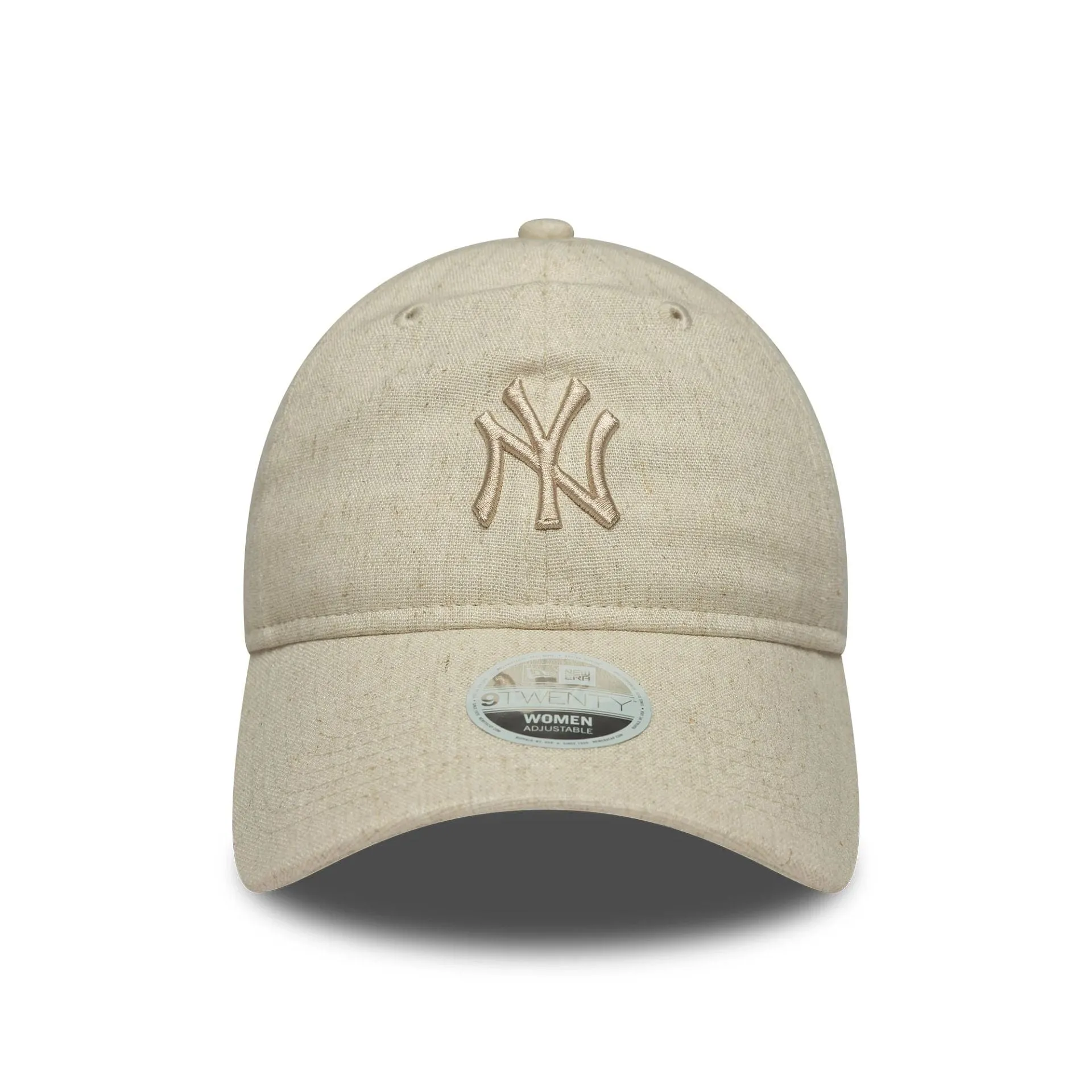 New Era Strapback Caps New York Yankees Womens MLB Linen Cream 9TWENTY Adjustable Cap