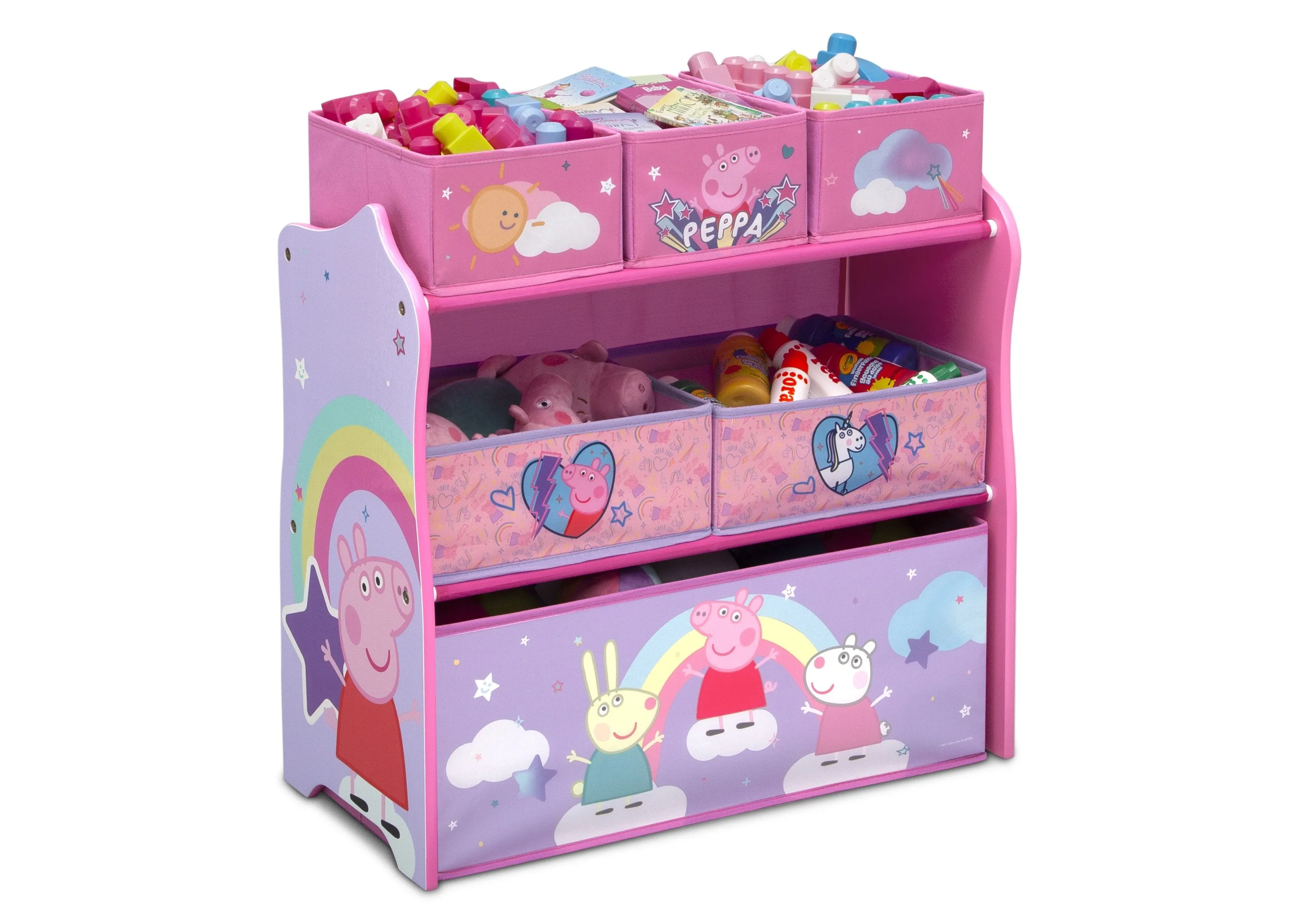 Peppa Pig 6 Bin Design and Store Toy Organizer Babykids_Delta Children_Toy Storage & Bookshelves