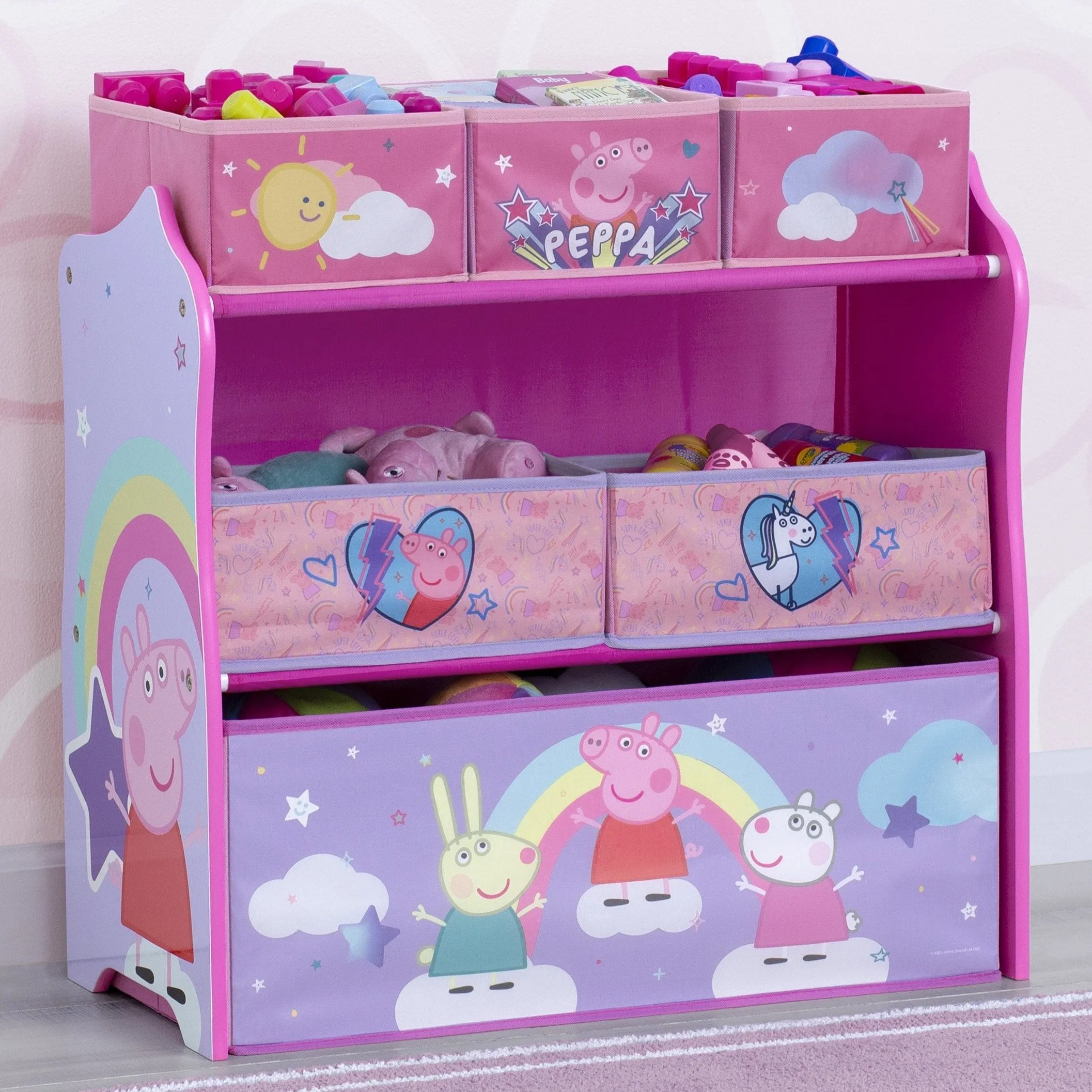 Peppa Pig 6 Bin Design and Store Toy Organizer Babykids_Delta Children_Toy Storage & Bookshelves