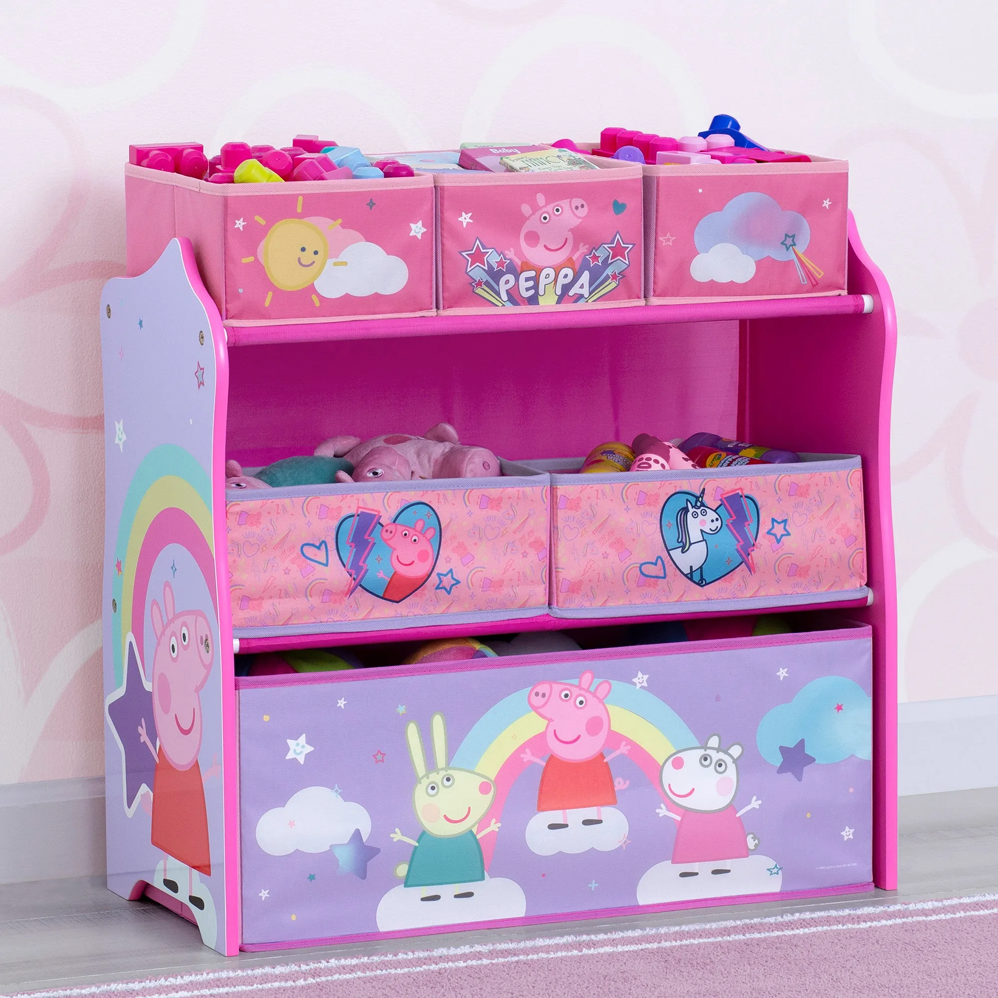 Peppa Pig 6 Bin Design and Store Toy Organizer Babykids_Delta Children_Toy Storage & Bookshelves