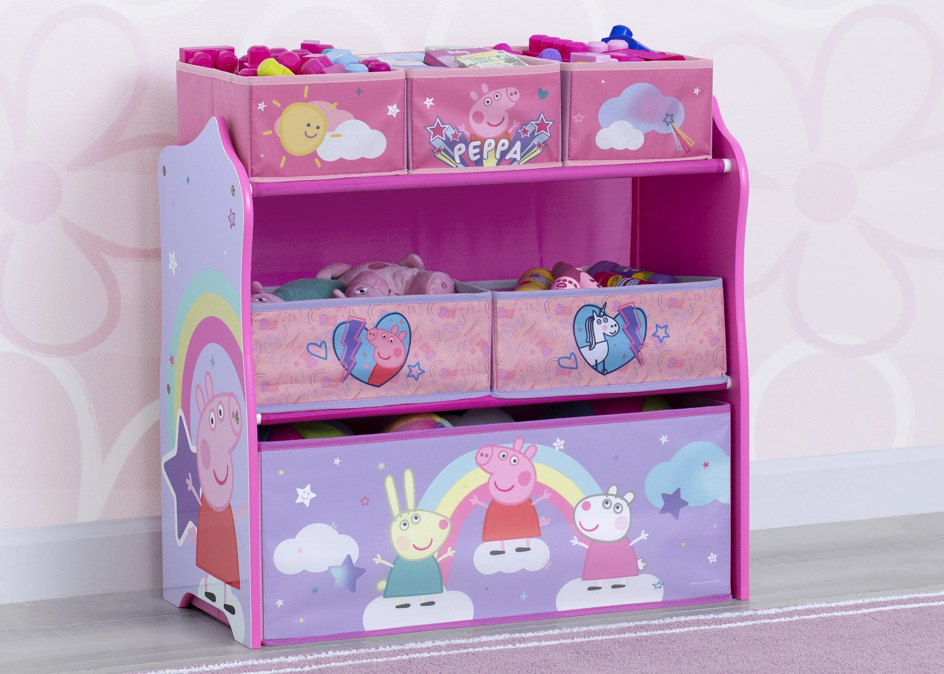 Peppa Pig 6 Bin Design and Store Toy Organizer Babykids_Delta Children_Toy Storage & Bookshelves