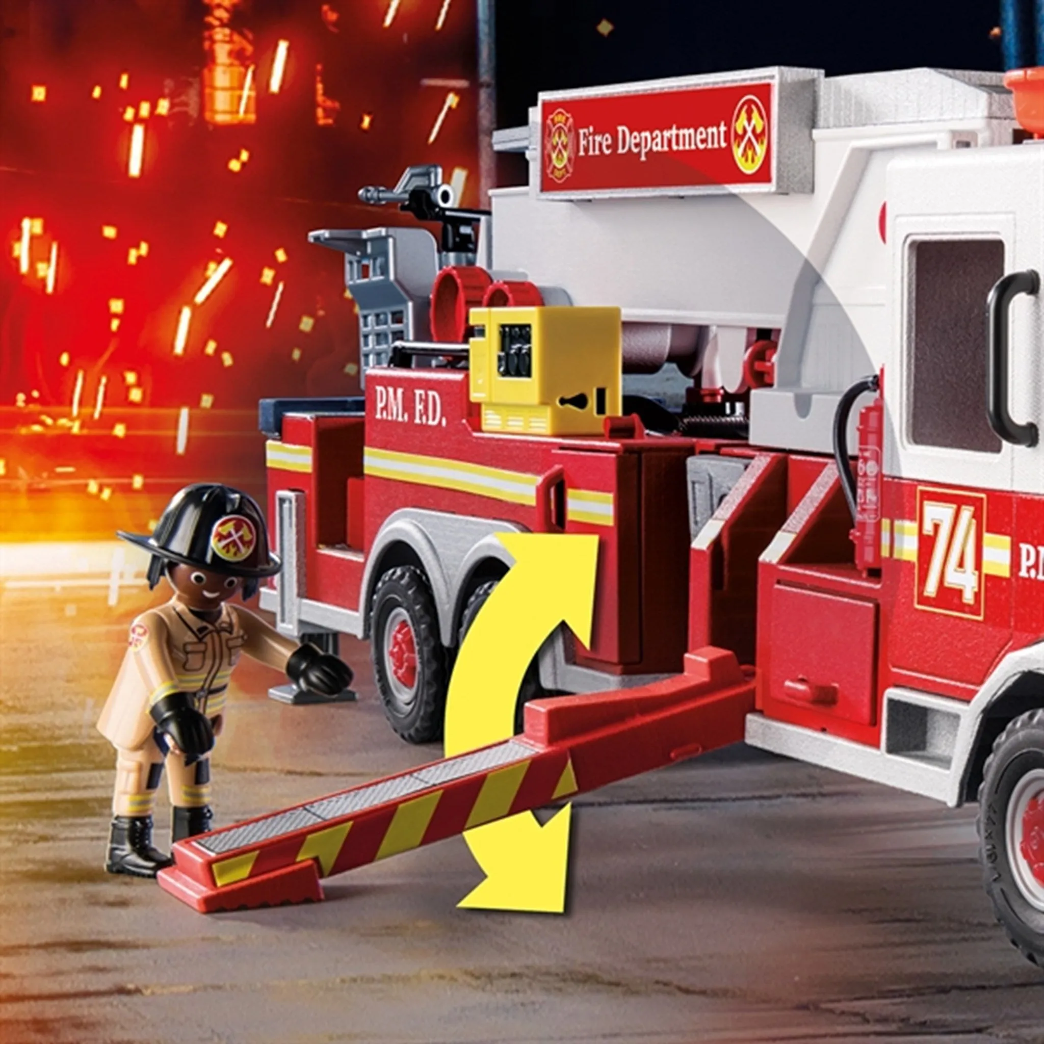 Playmobil City Action - US Fire Engine with Tower Ladder
