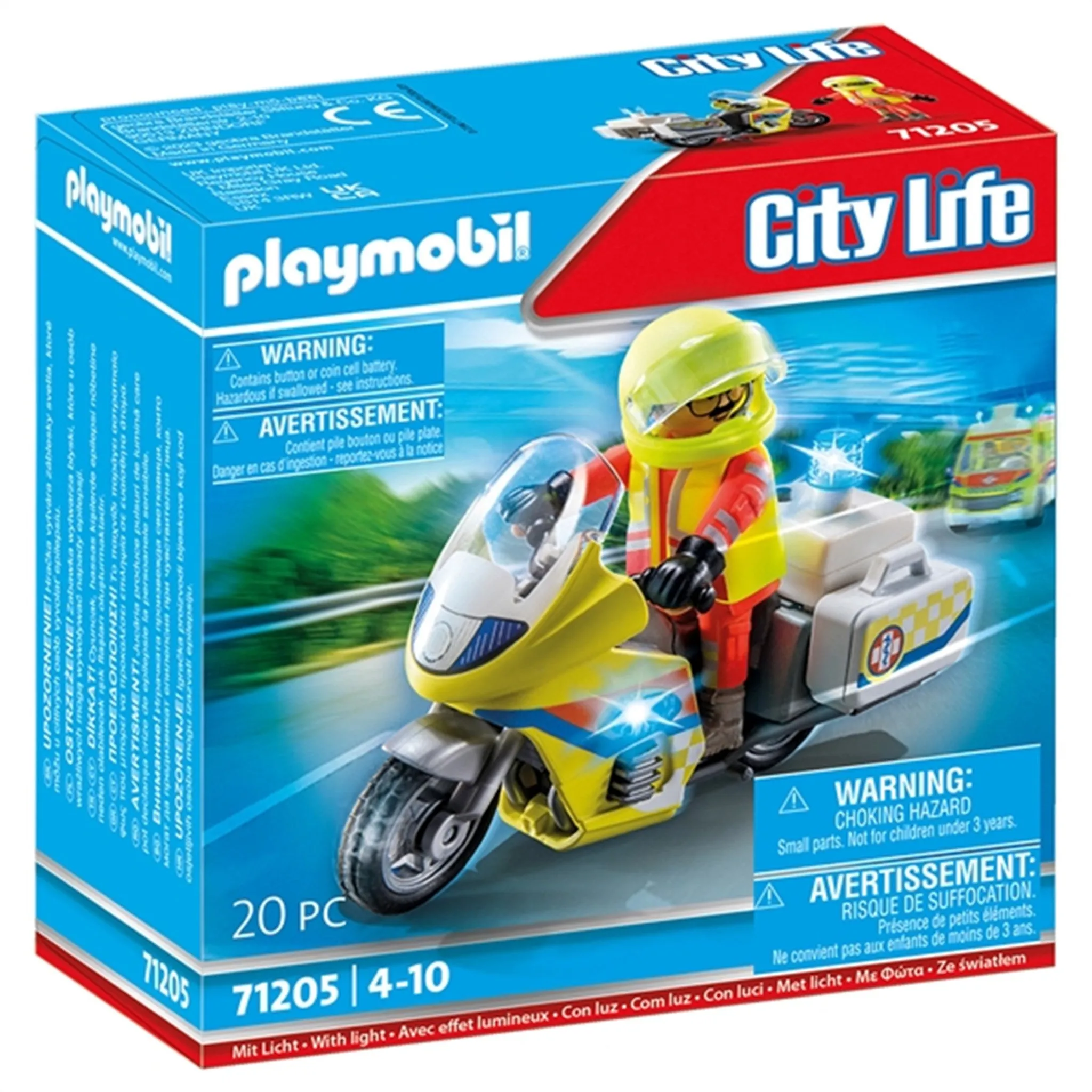 Playmobil City Life - Emergency Doctor Motorbike with Flashing Light