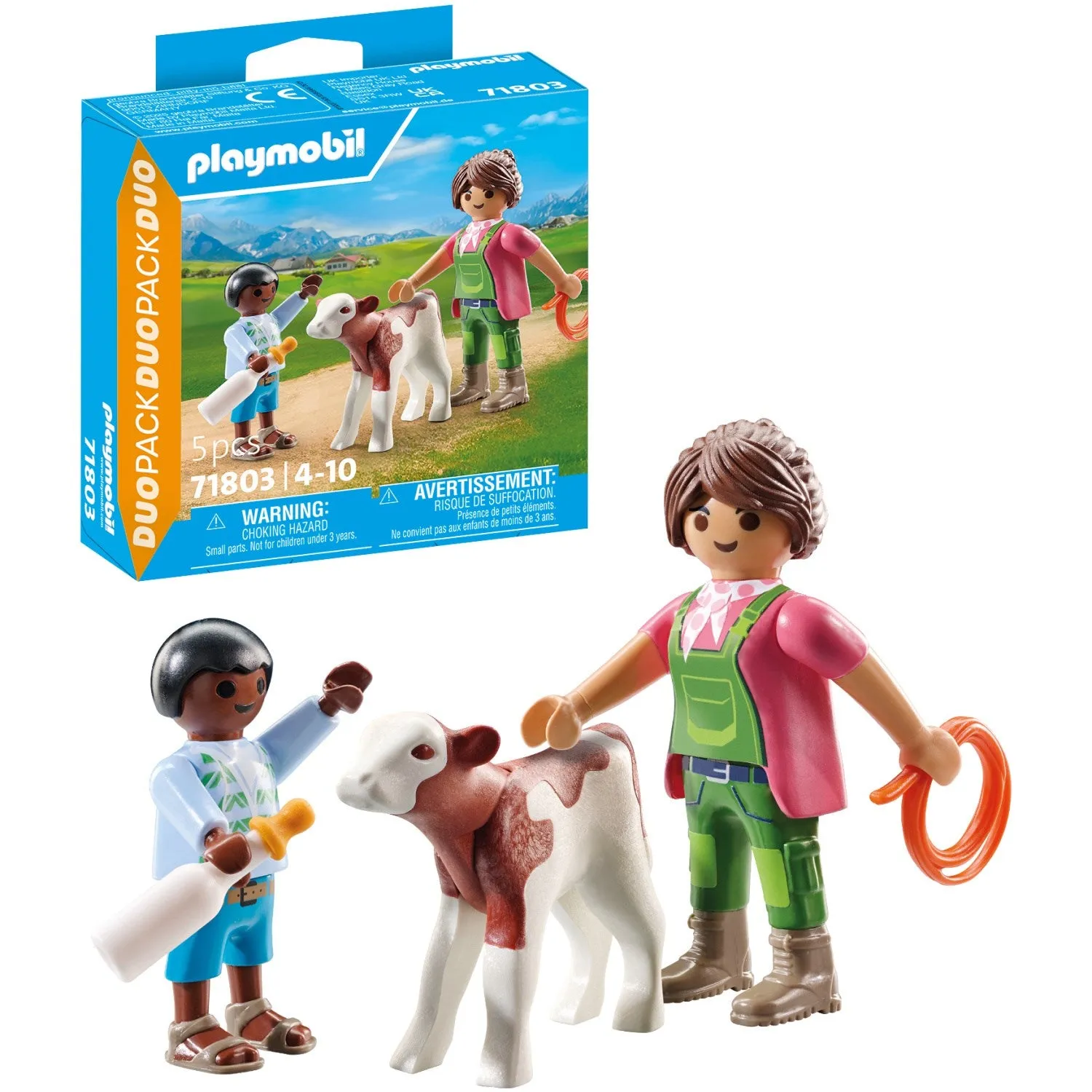 Playmobil Farmer With Calf