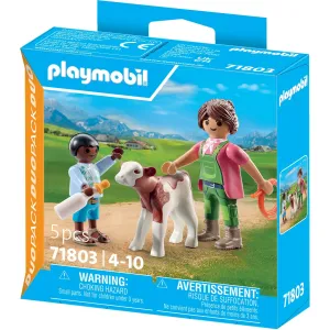 Playmobil Farmer With Calf