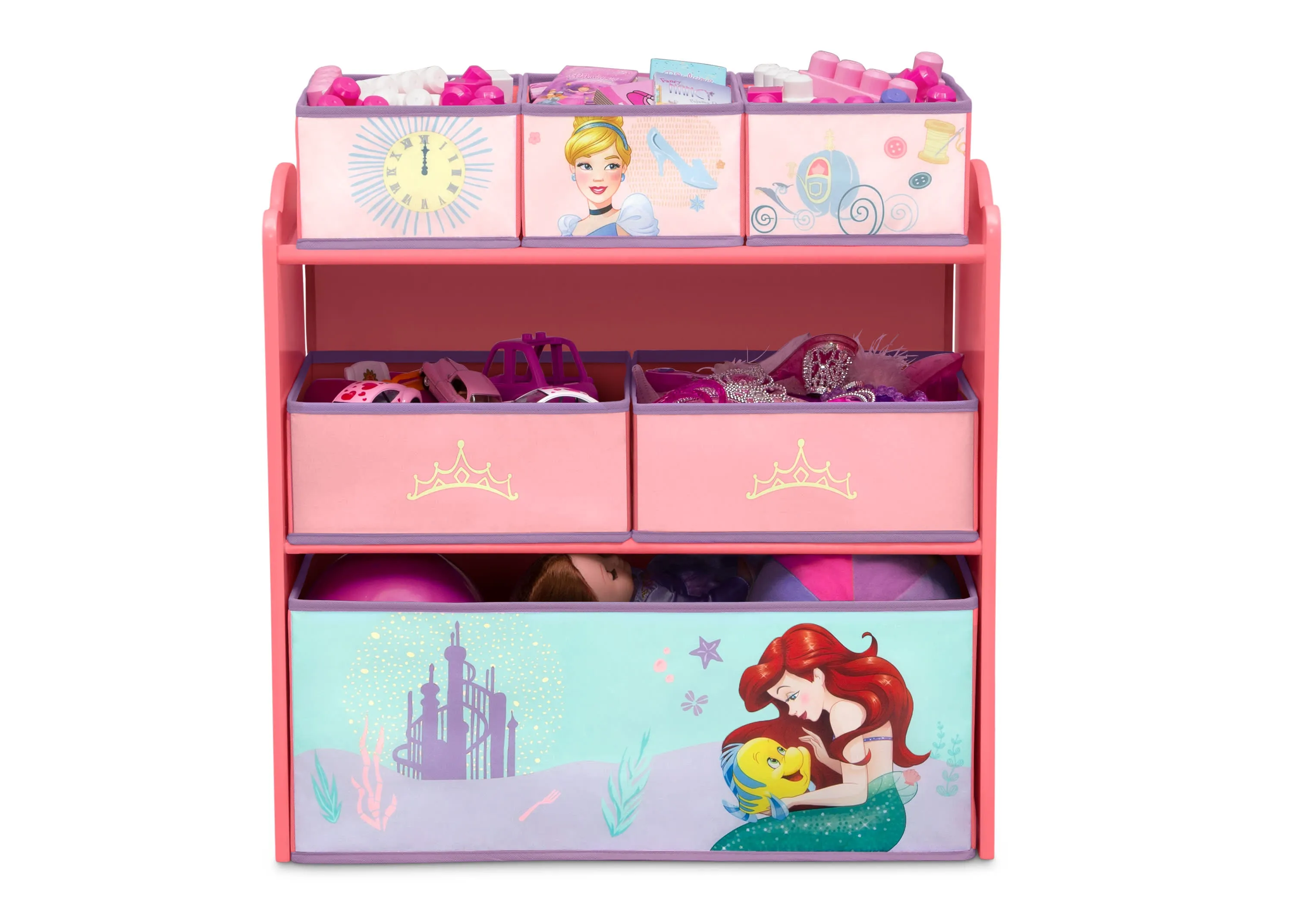 Princess 6 Bin Design and Store Toy Organizer Babykids_Delta Children_Toy Storage & Bookshelves