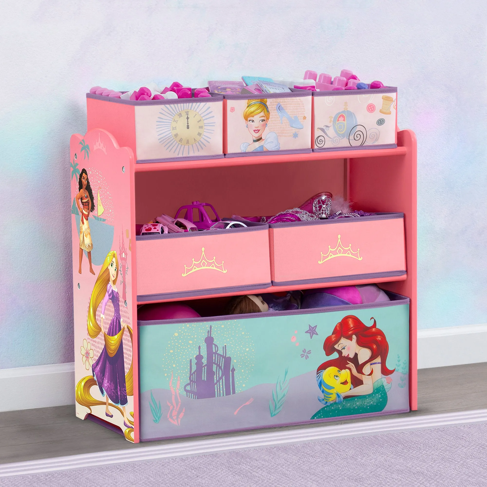 Princess 6 Bin Design and Store Toy Organizer Babykids_Delta Children_Toy Storage & Bookshelves