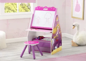 Princess Activity Center - Easel Desk with Stool & Toy Organizer Babykids_Delta Children_Toy Storage & Bookshelves