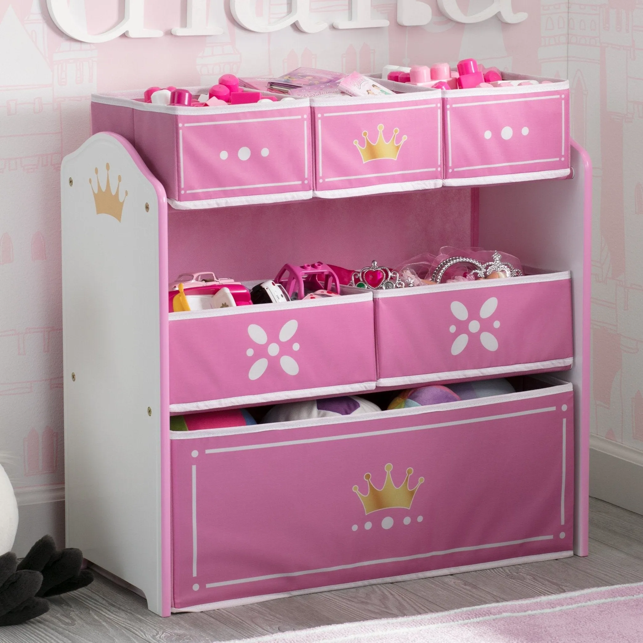 Princess Crown Multi-Bin Toy Organizer Babykids_Delta Children_Toy Storage & Bookshelves