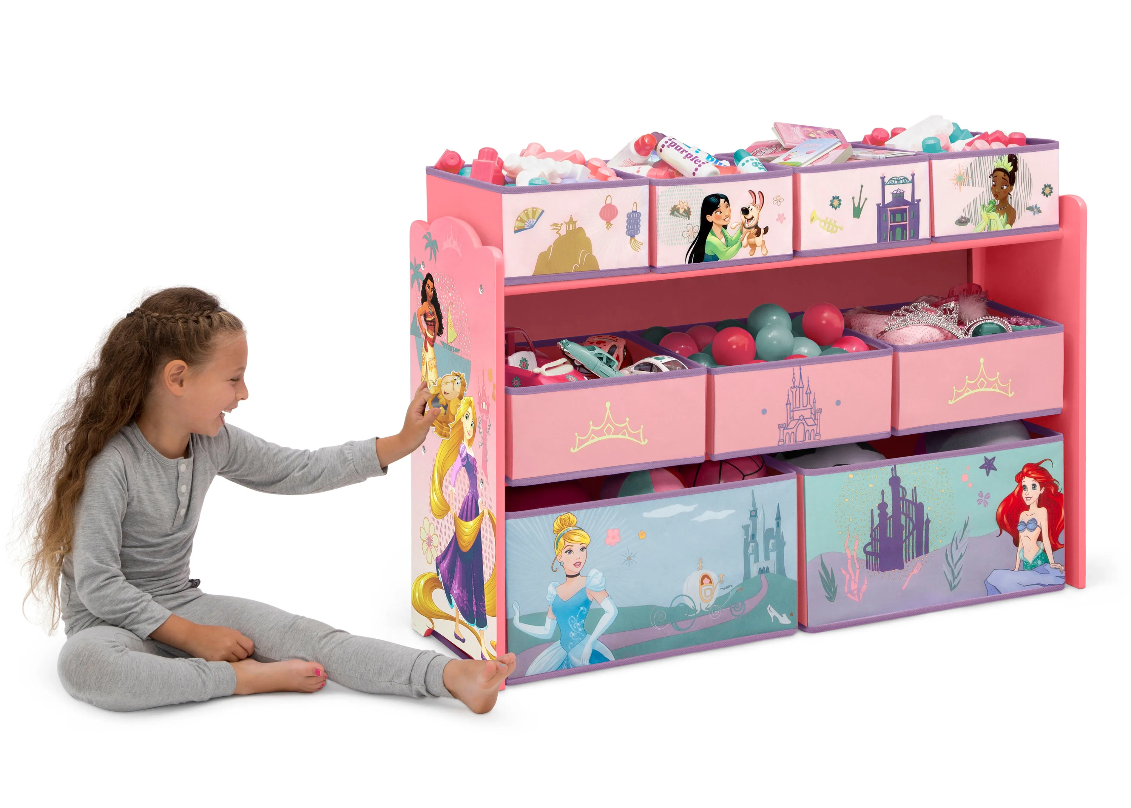Princess Deluxe 9 Bin Design and Store Toy Organizer Babykids_Delta Children_Toy Storage & Bookshelves