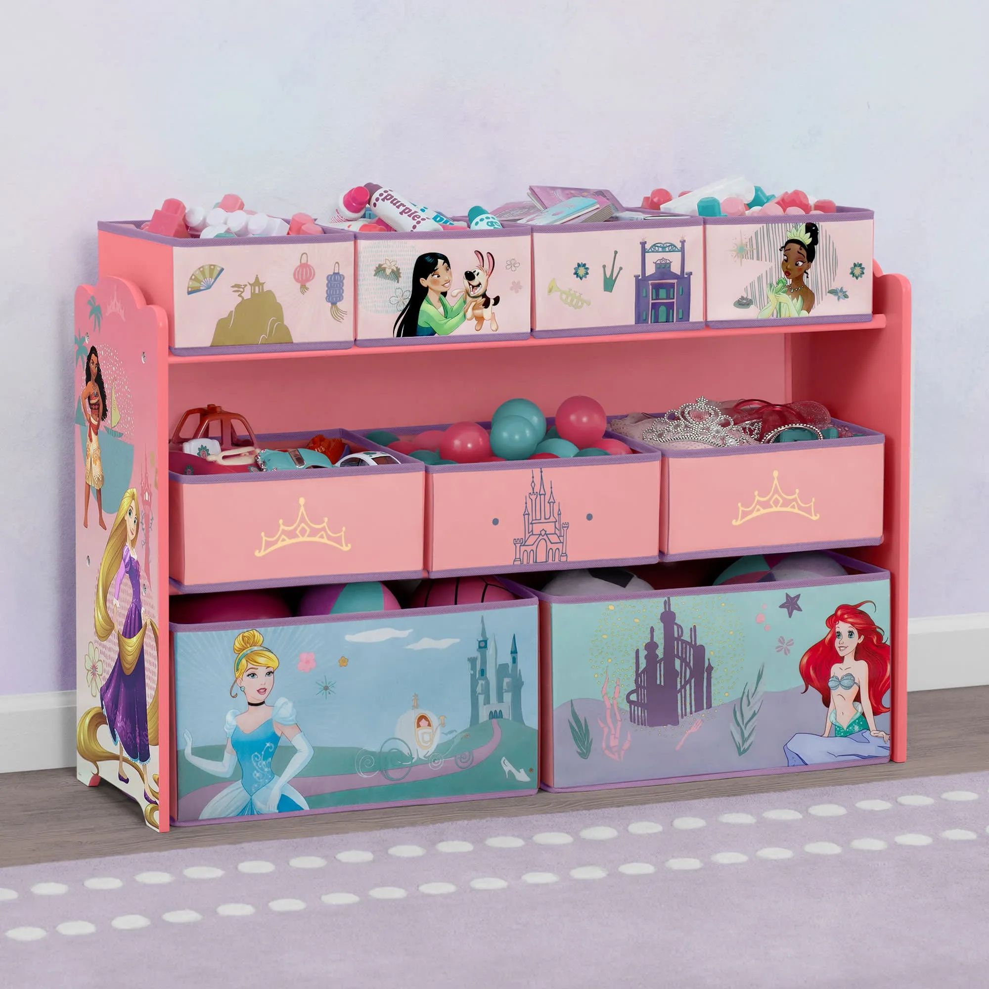 Princess Deluxe 9 Bin Design and Store Toy Organizer Babykids_Delta Children_Toy Storage & Bookshelves