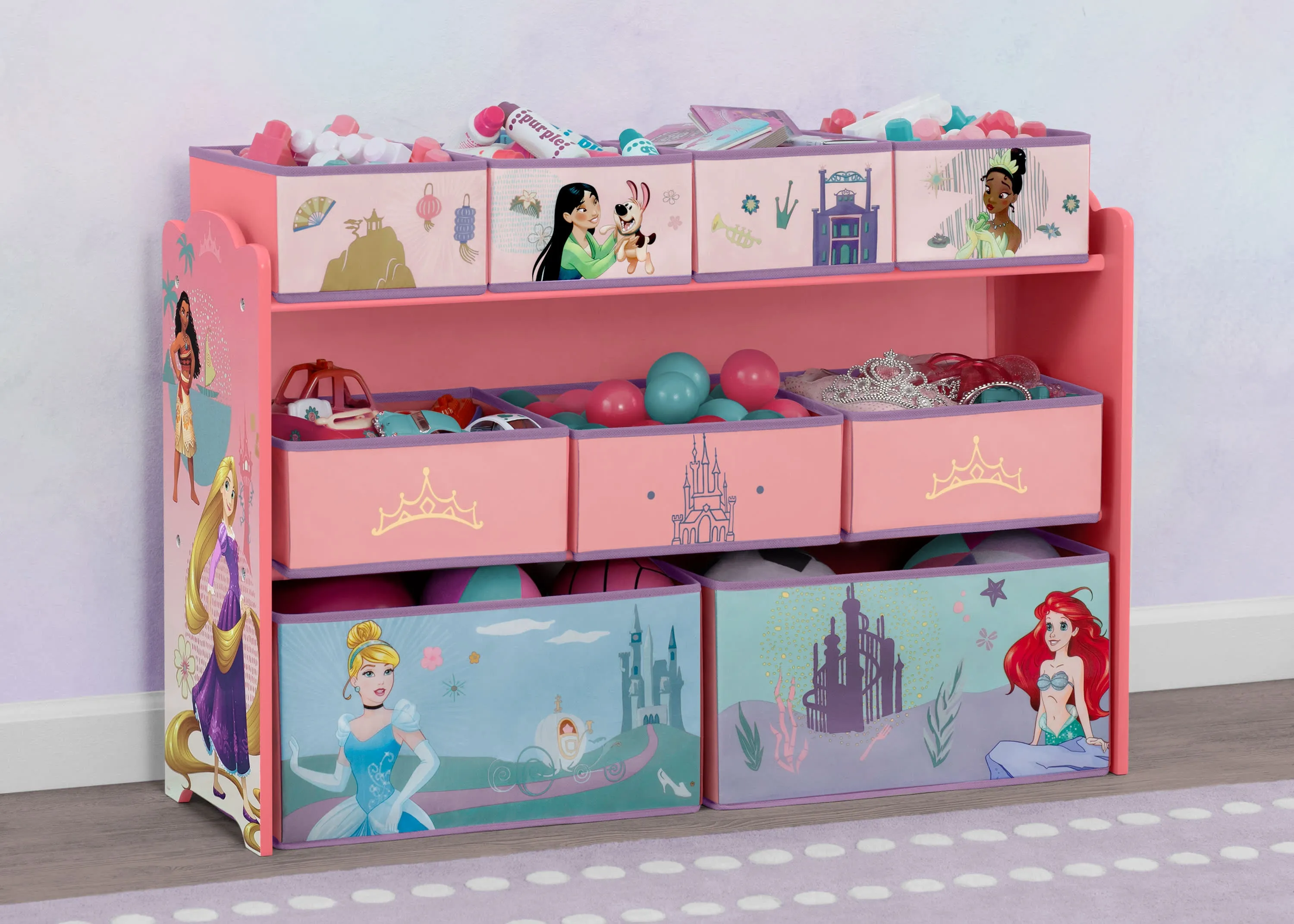 Princess Deluxe 9 Bin Design and Store Toy Organizer Babykids_Delta Children_Toy Storage & Bookshelves