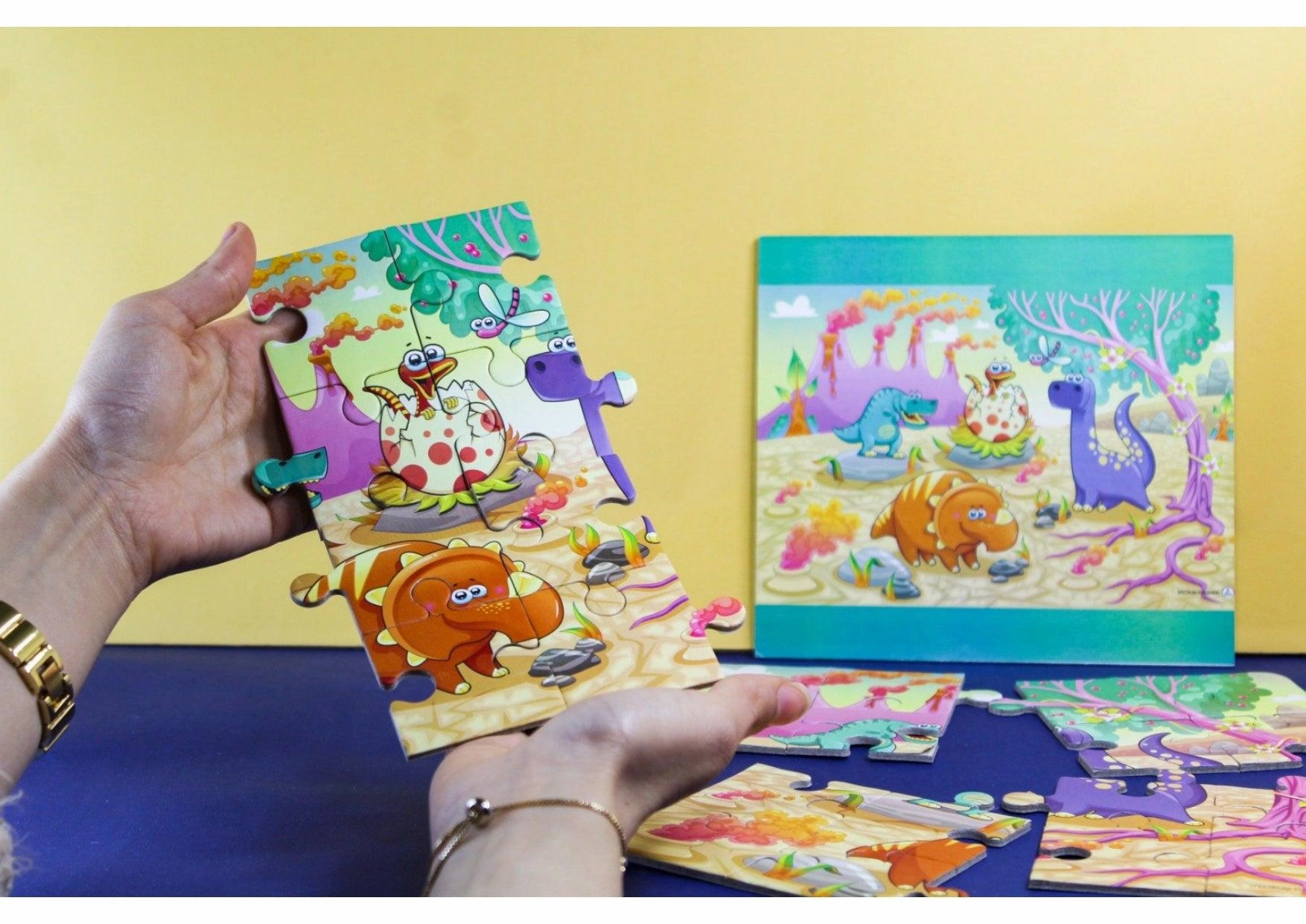 puzzle bag - happy dinosaurs