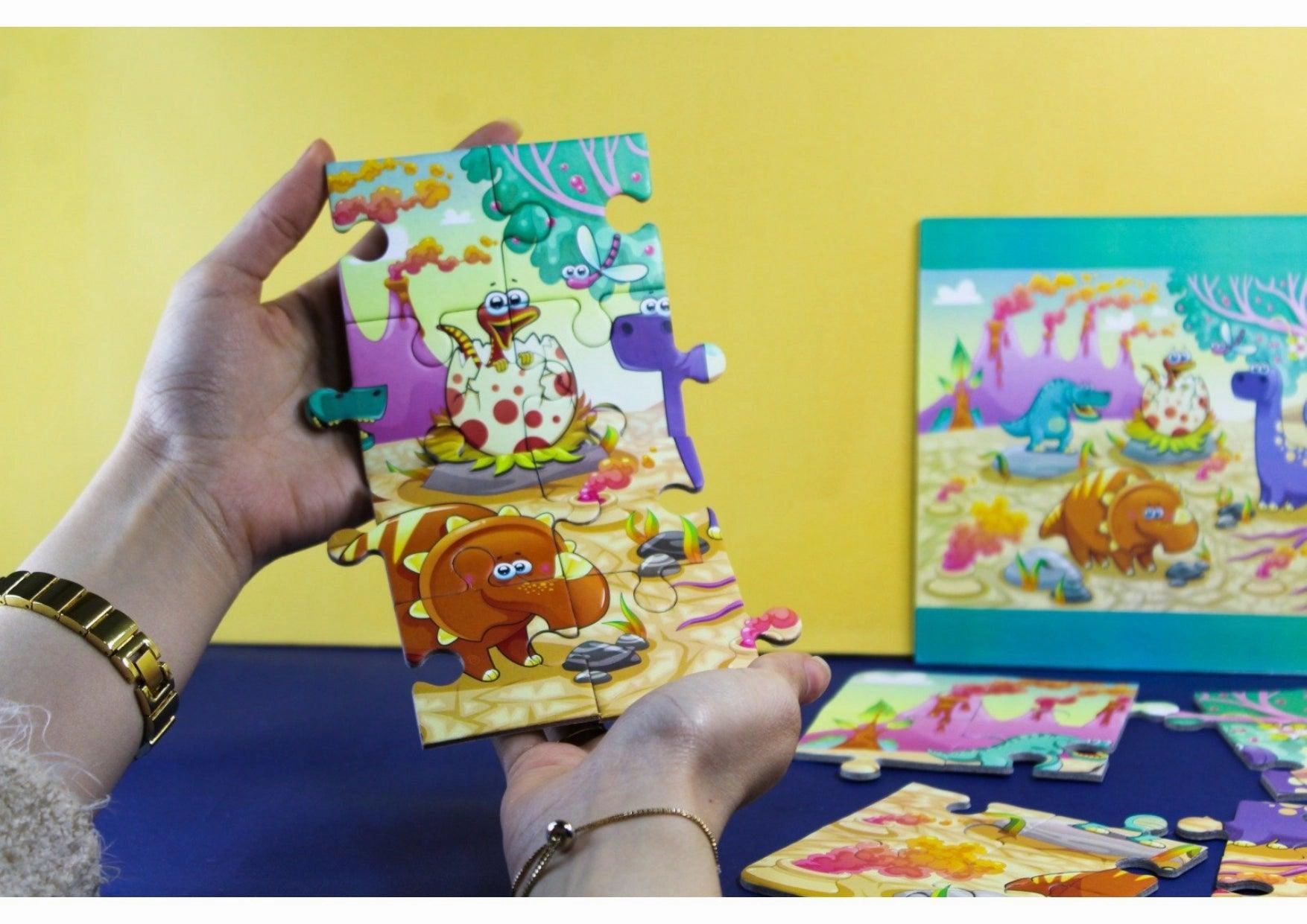puzzle bag - happy dinosaurs