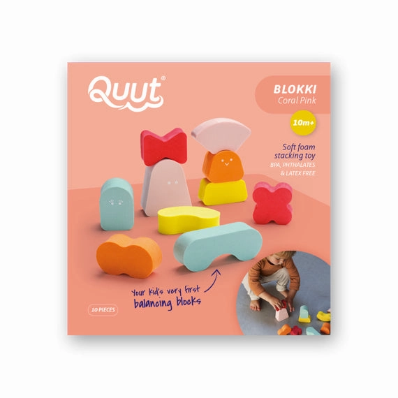 Quut Blokki - Balancing Shapes - Coral Pink