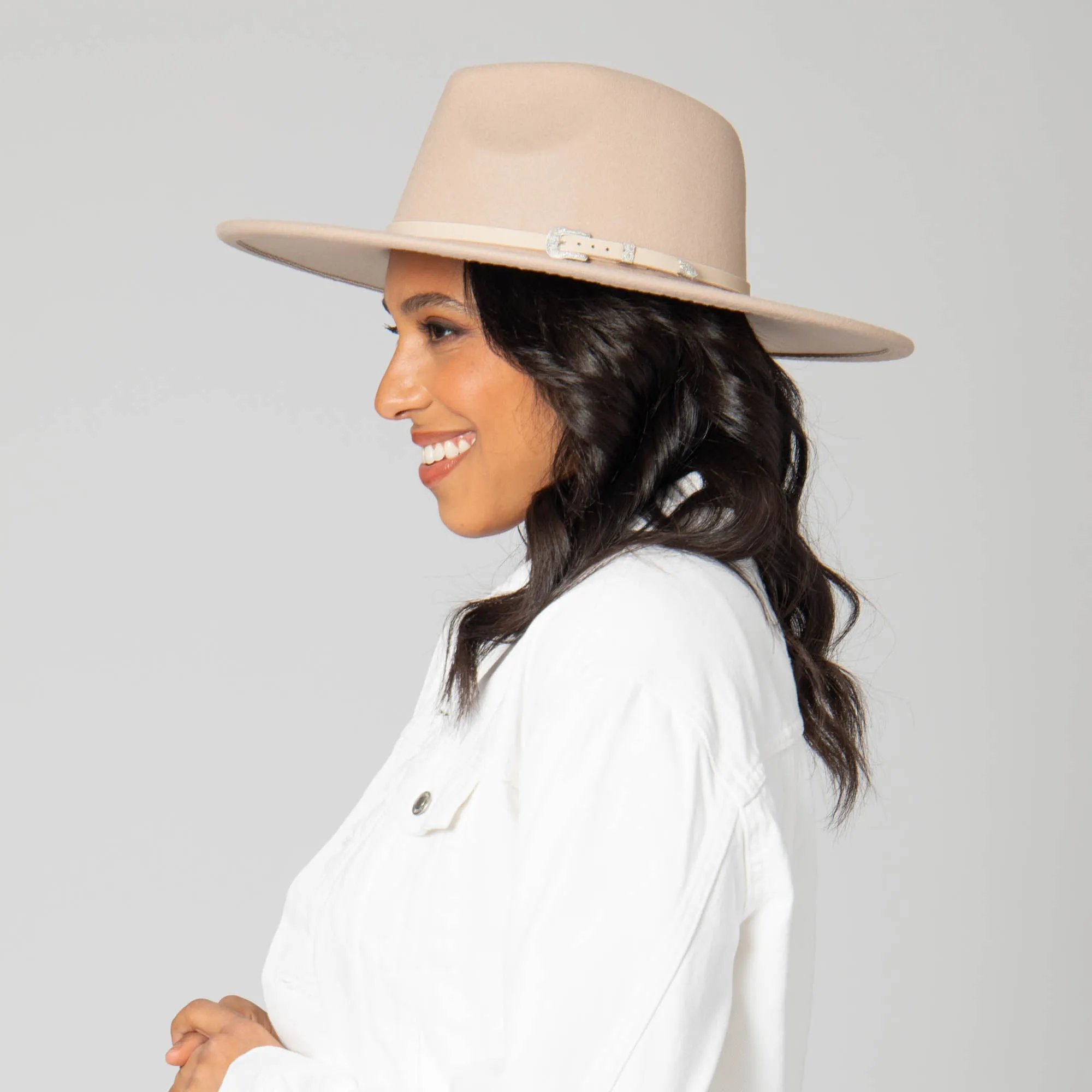 San Diego Hat Company Womens Fedoras Beverly - Pinch Crown Fedora with Western Buckle