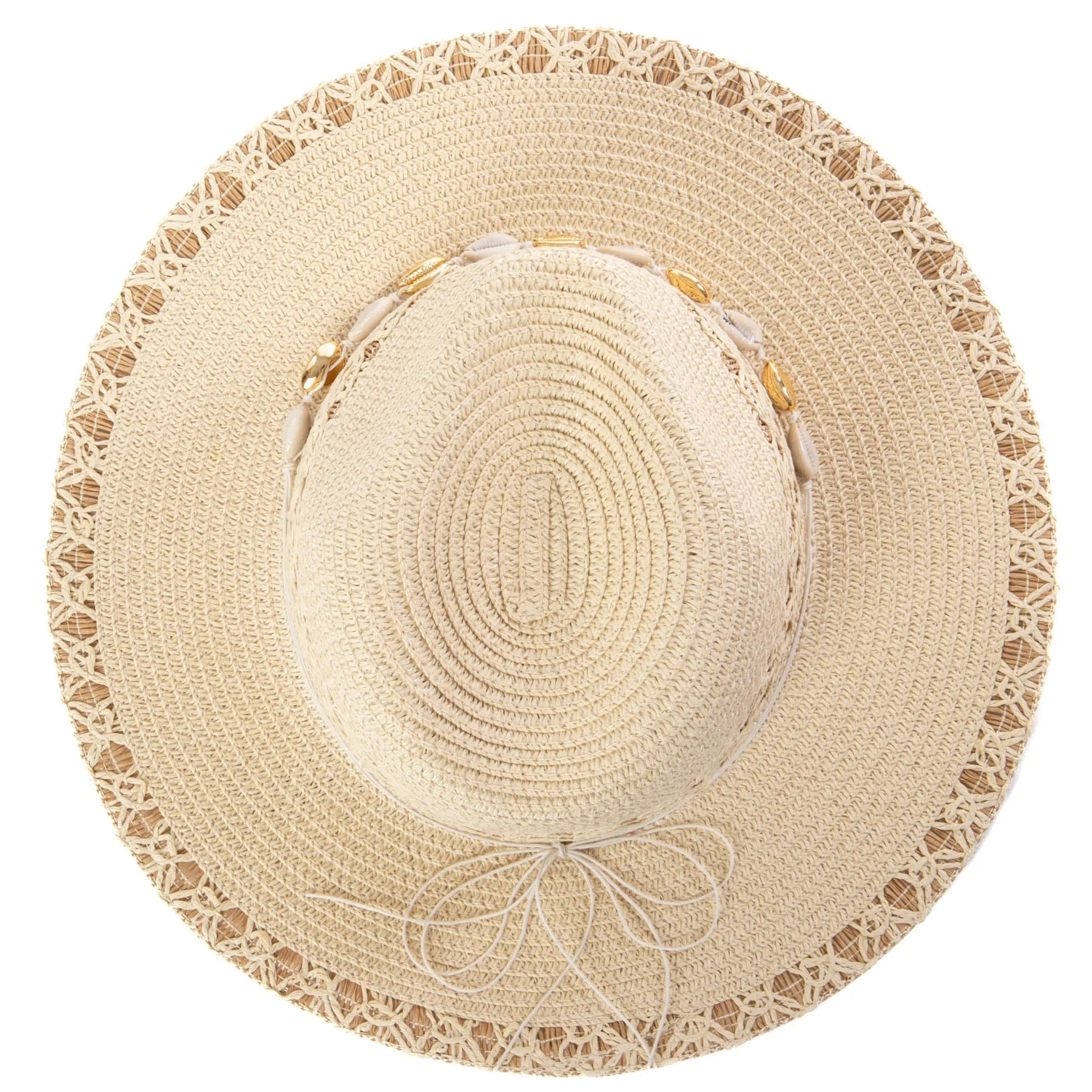 San Diego Hat Company Womens Fedoras Blanca - Ultrabraid Fedora with Seashell Trim