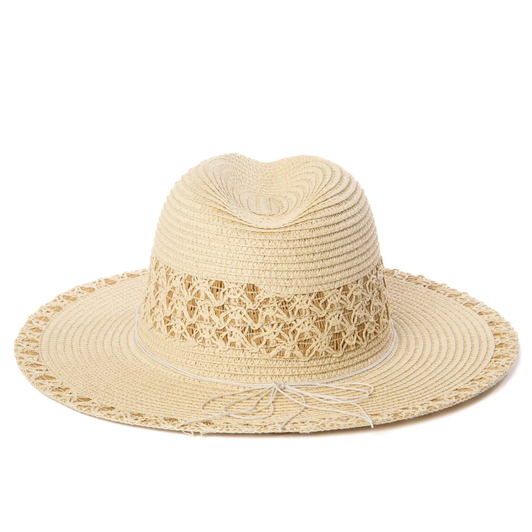 San Diego Hat Company Womens Fedoras Blanca - Ultrabraid Fedora with Seashell Trim
