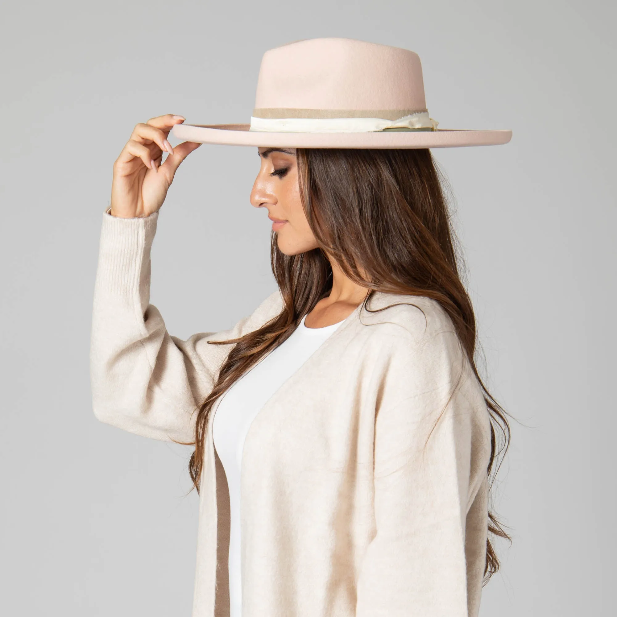 San Diego Hat Company Womens Fedoras City Stroll Wool Felt Stiff Rolled Brim Fedora
