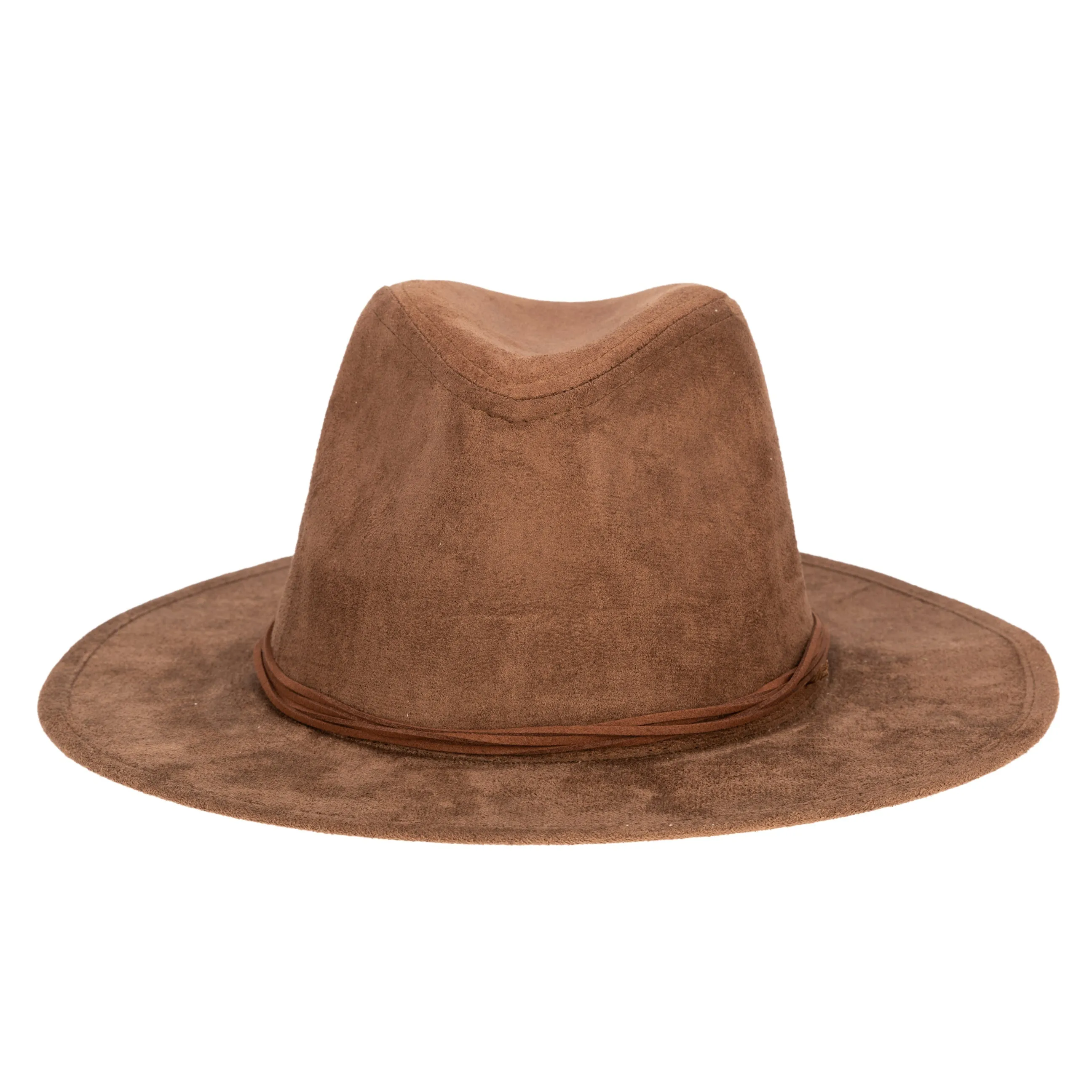San Diego Hat Company Womens Fedoras Cut & Sew Faux Suede Floppy Fedora Wrapped Back Knot Trim