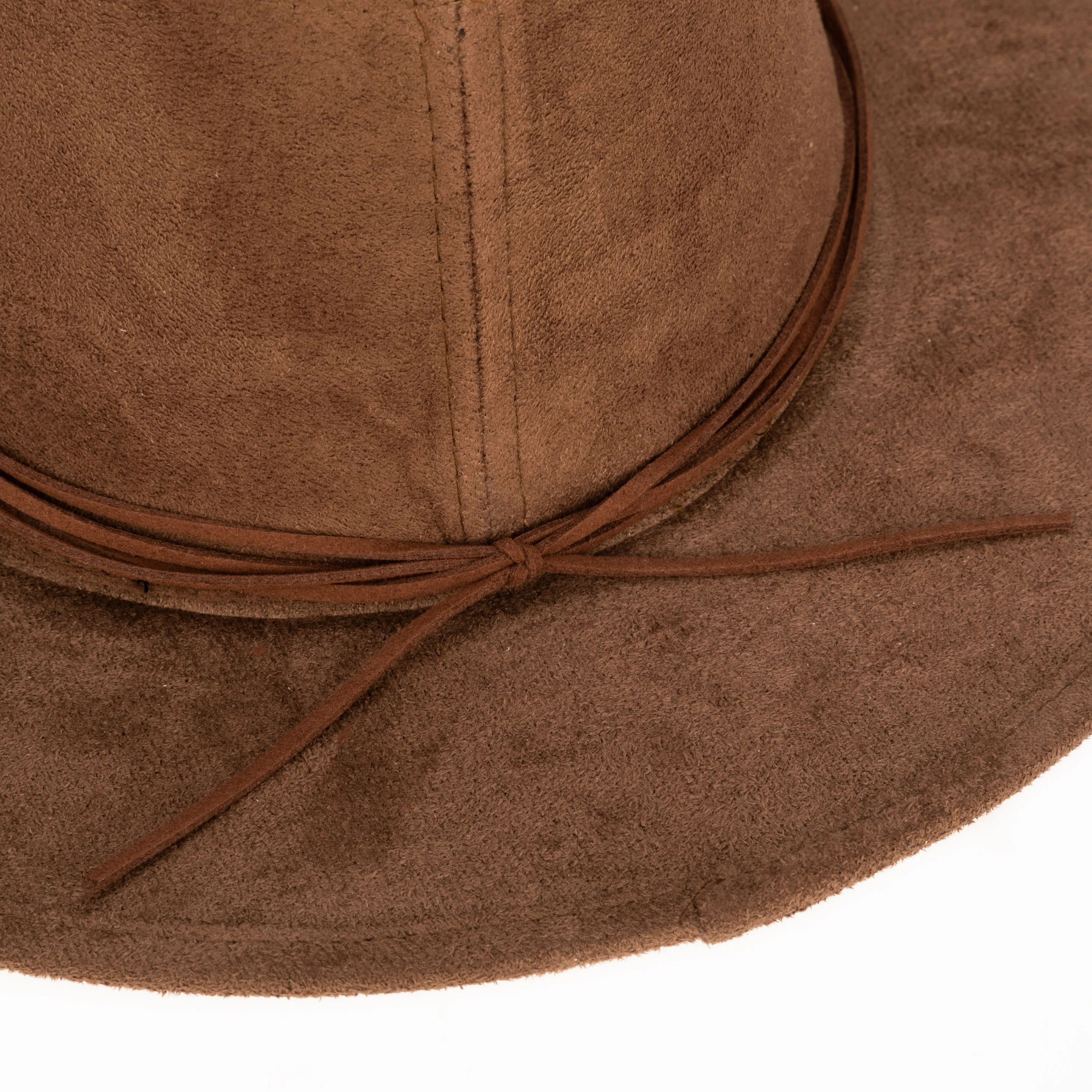 San Diego Hat Company Womens Fedoras Cut & Sew Faux Suede Floppy Fedora Wrapped Back Knot Trim