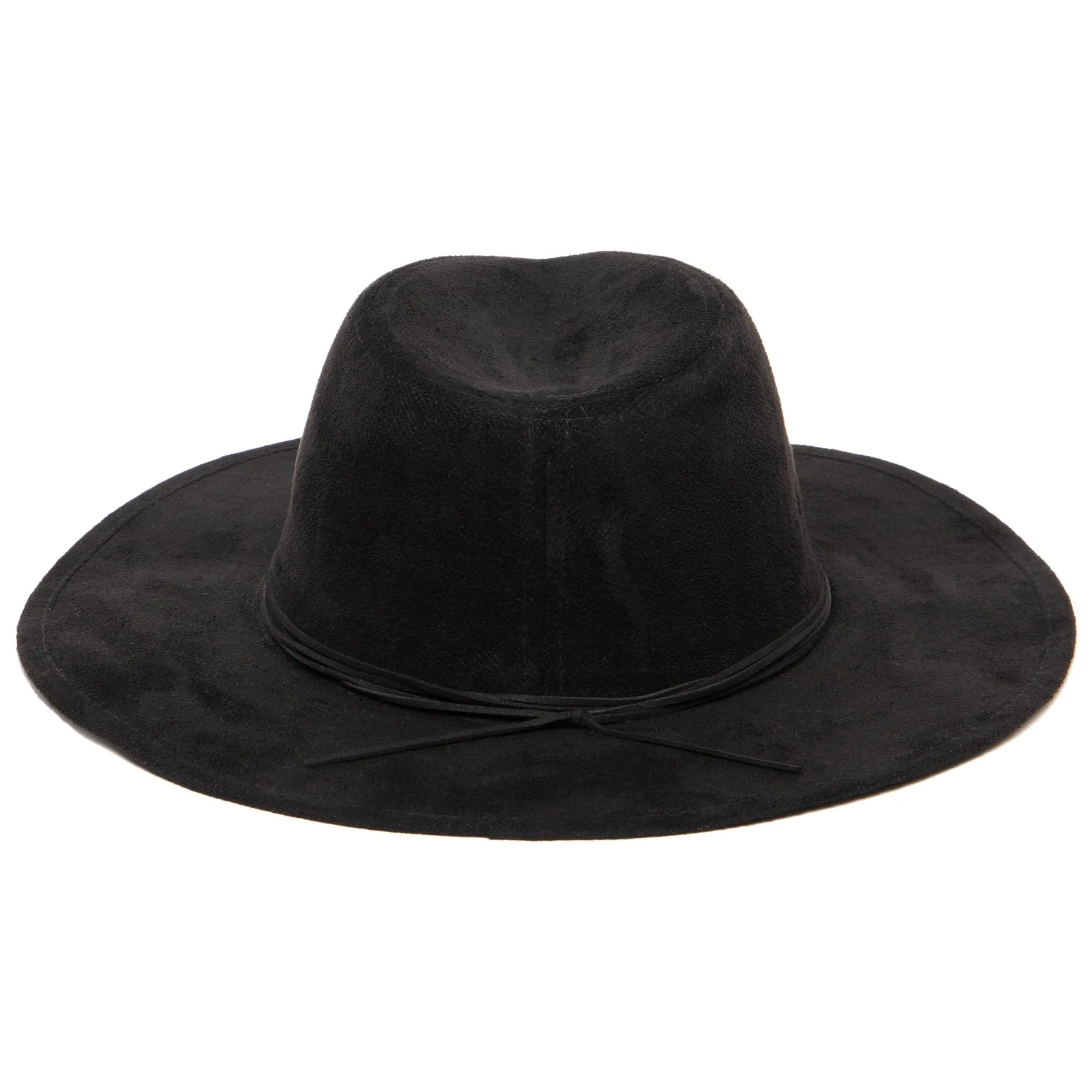 San Diego Hat Company Womens Fedoras Cut & Sew Faux Suede Floppy Fedora Wrapped Back Knot Trim